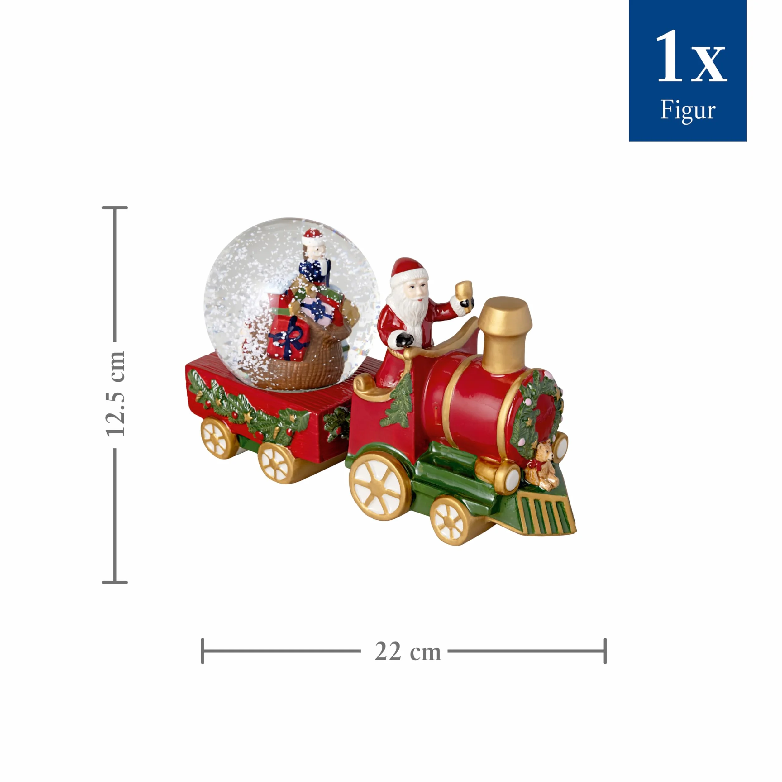 Villeroy & Boch Christmas Toys Bola de Nieve Grande Tren 22x8,5x12,5 cm Porcelana Vidrio Multicolor
