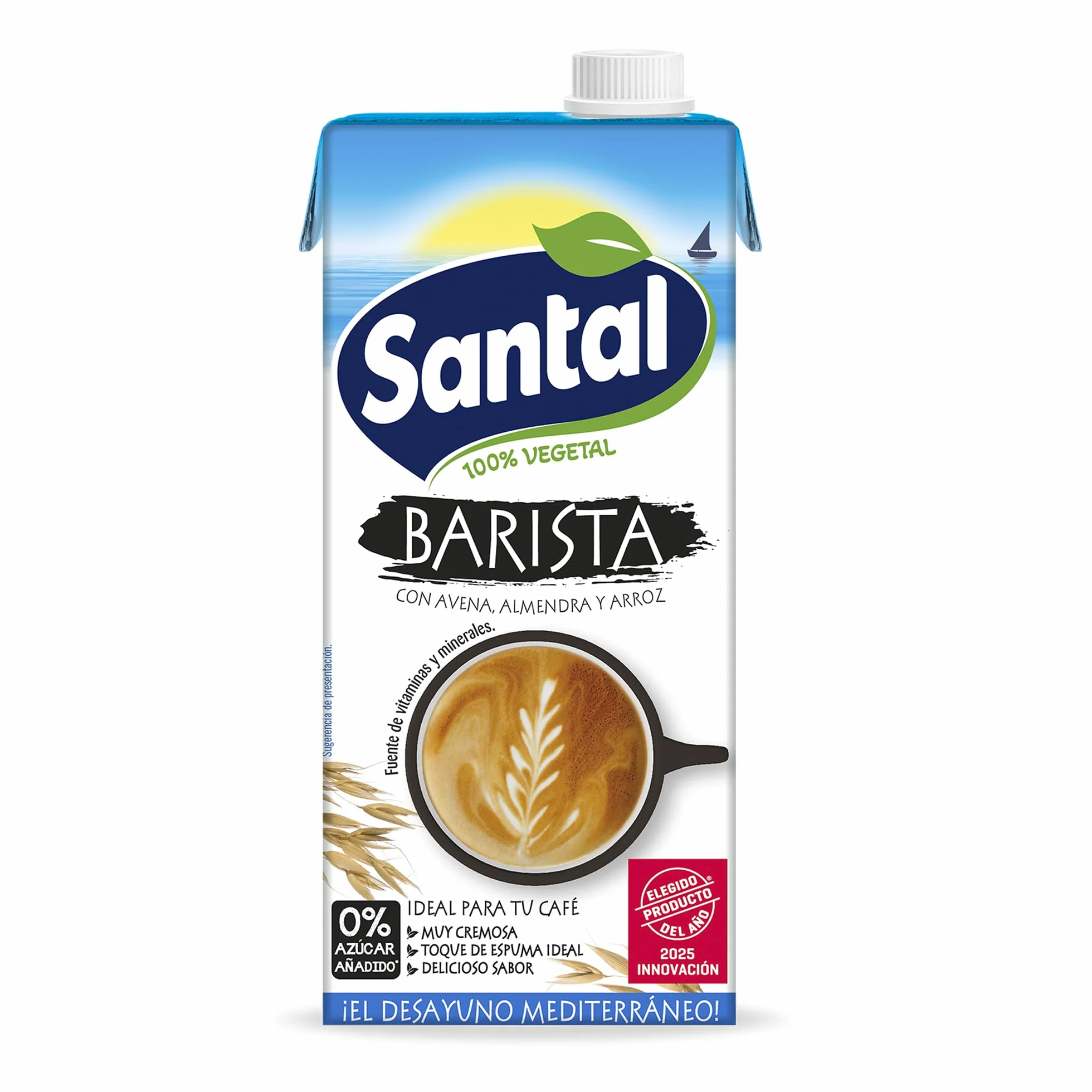 Santal Bebida Vegetal Barista Almendra Avena Arroz Sin Azúcares Añadidos Alternativa Leche Pack 6 x 1 Litro