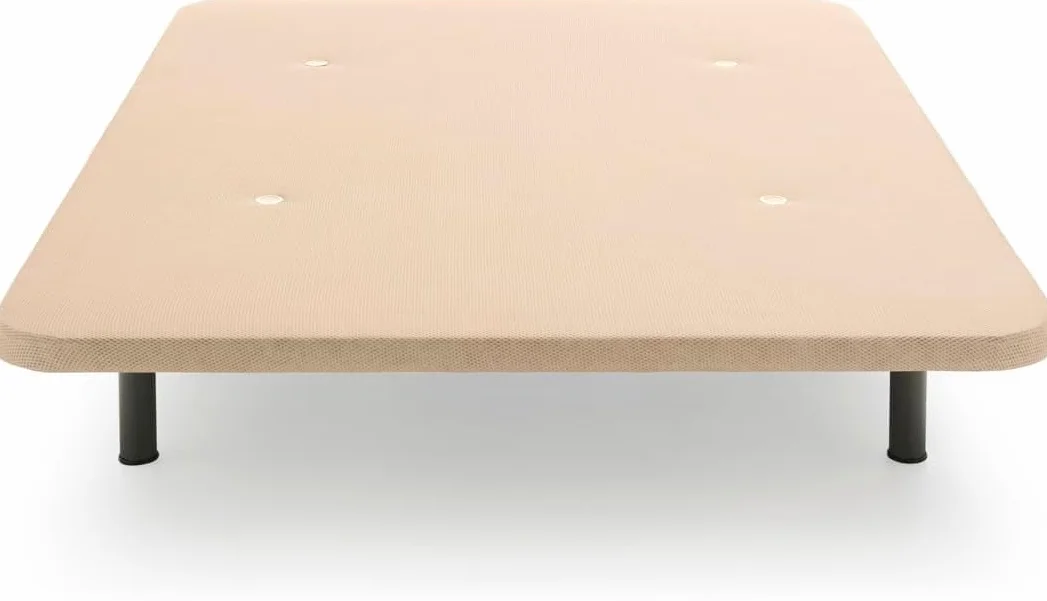 HOGAR24 ES - Style -Base Tapizada Reforzada 3D con Estructura Extra Firme, Barras de Refuerzo Internas y 6 Patas Metálicas Roscadas de 26 cms, Medidas 150x190 cm, Color Beige