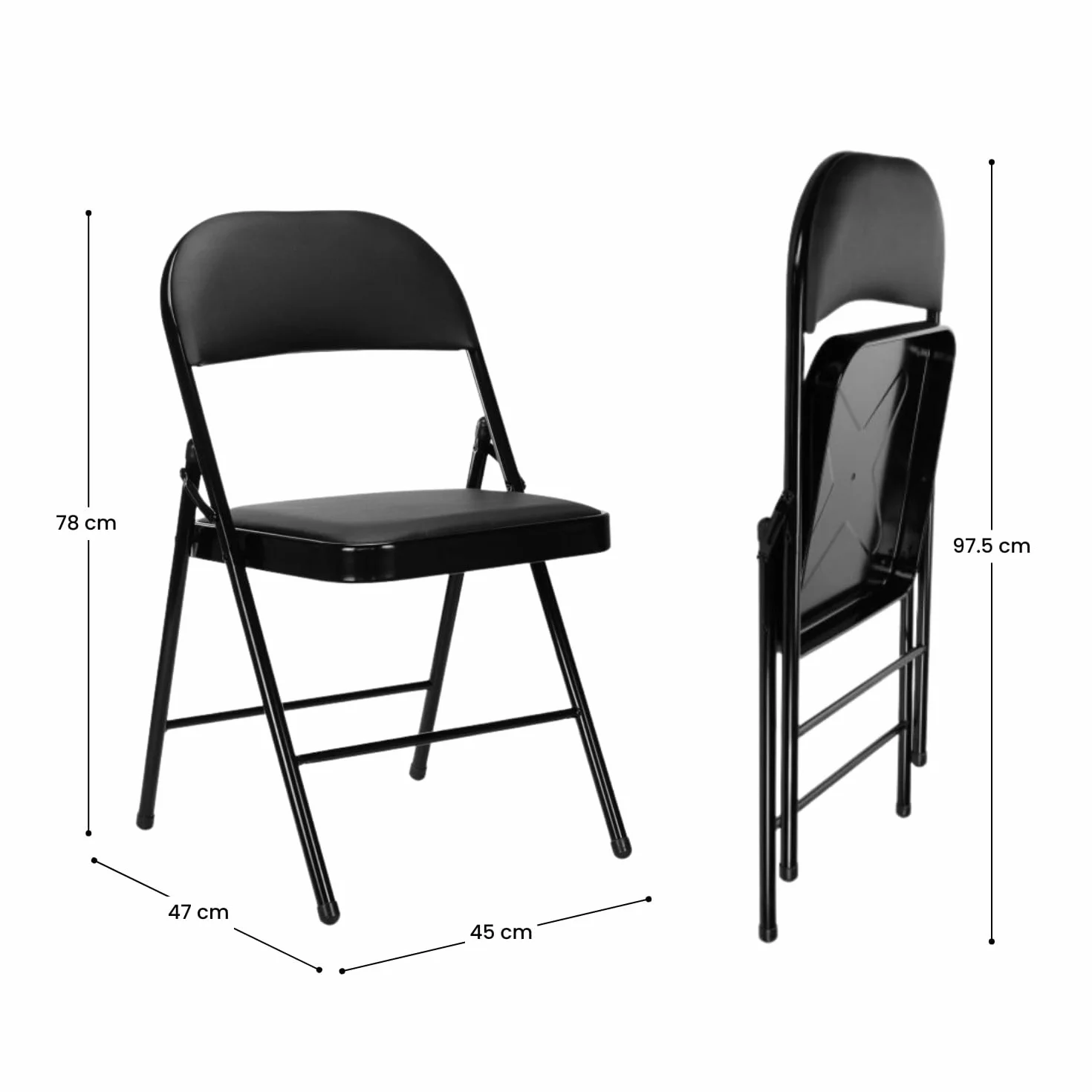 THINIA HOME Pack 10 Sillas Plegables Acolchadas