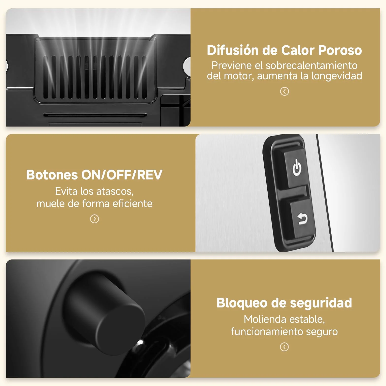 AAOBOSI Picadora De Carne, 3-EN-1 Picadora De Carne Eléctrica [3000w Max] Con 2 Cuchillas, 3 Placas De Corte De Acero Inoxidable, 1 Tubo Para Rellenar Salchichas, 1 Kit Kubbe