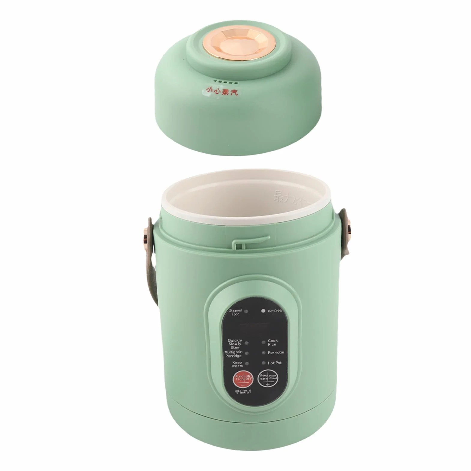 Olla Caliente Eléctrica con Vaporera 800 Ml Antiadherente Portátil 6 Modos