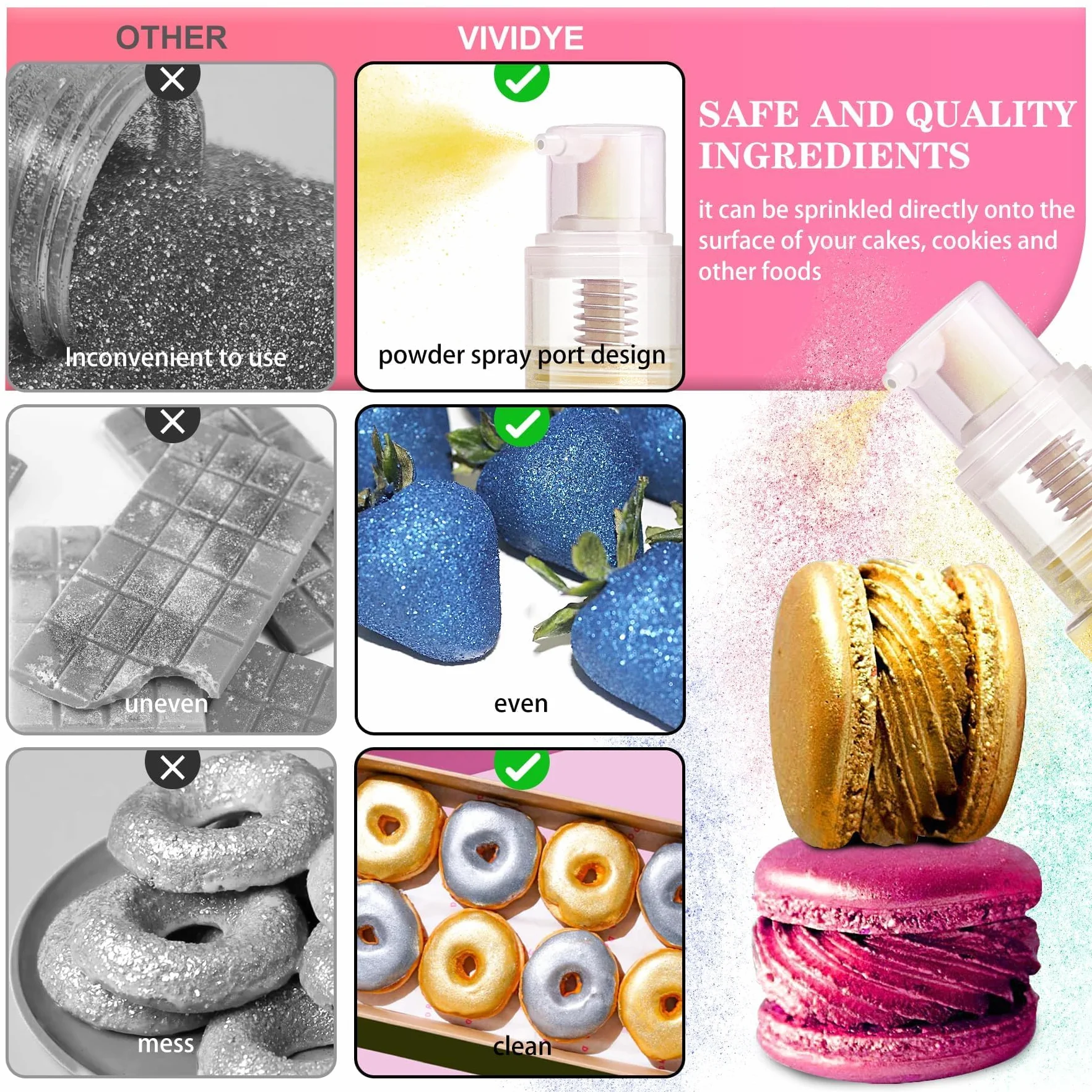Purpurina Comestible Plata 20g Spray Decoracion Pasteles Fondant