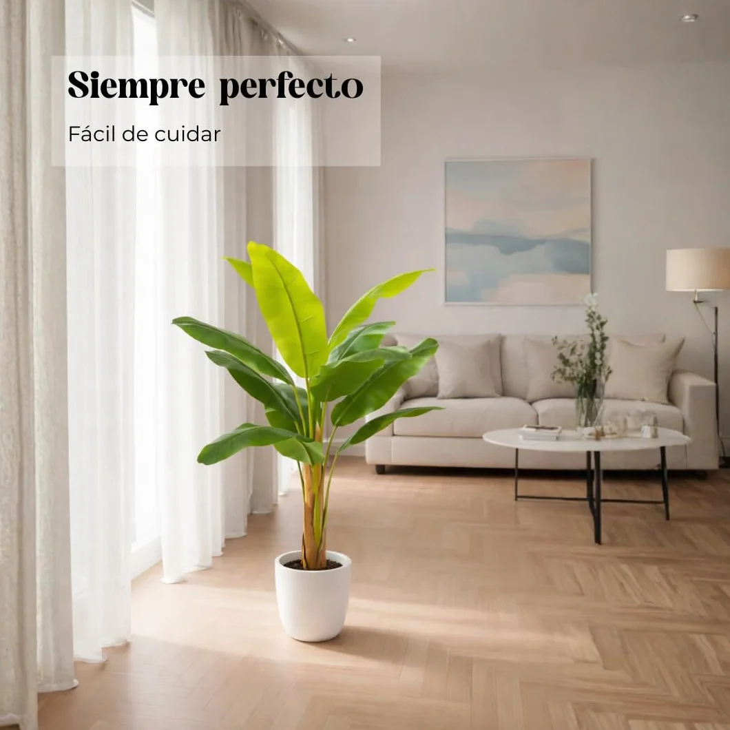 edihome Platanera 120 cm Artificial Grande con Tronco Real y Natural Decoración Interior