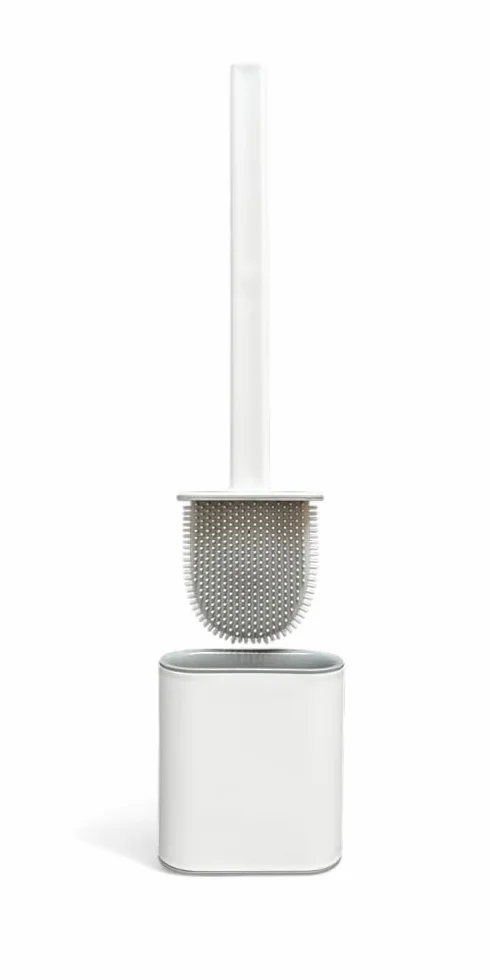 Escobilla de Baño WC Silicona con Soporte Antigoteo Cepillo Inodoro Flexible y Antibacteriano Escobilla Silicona WC Moderna y Resistente Limpieza Profunda Baño Ecoaliti