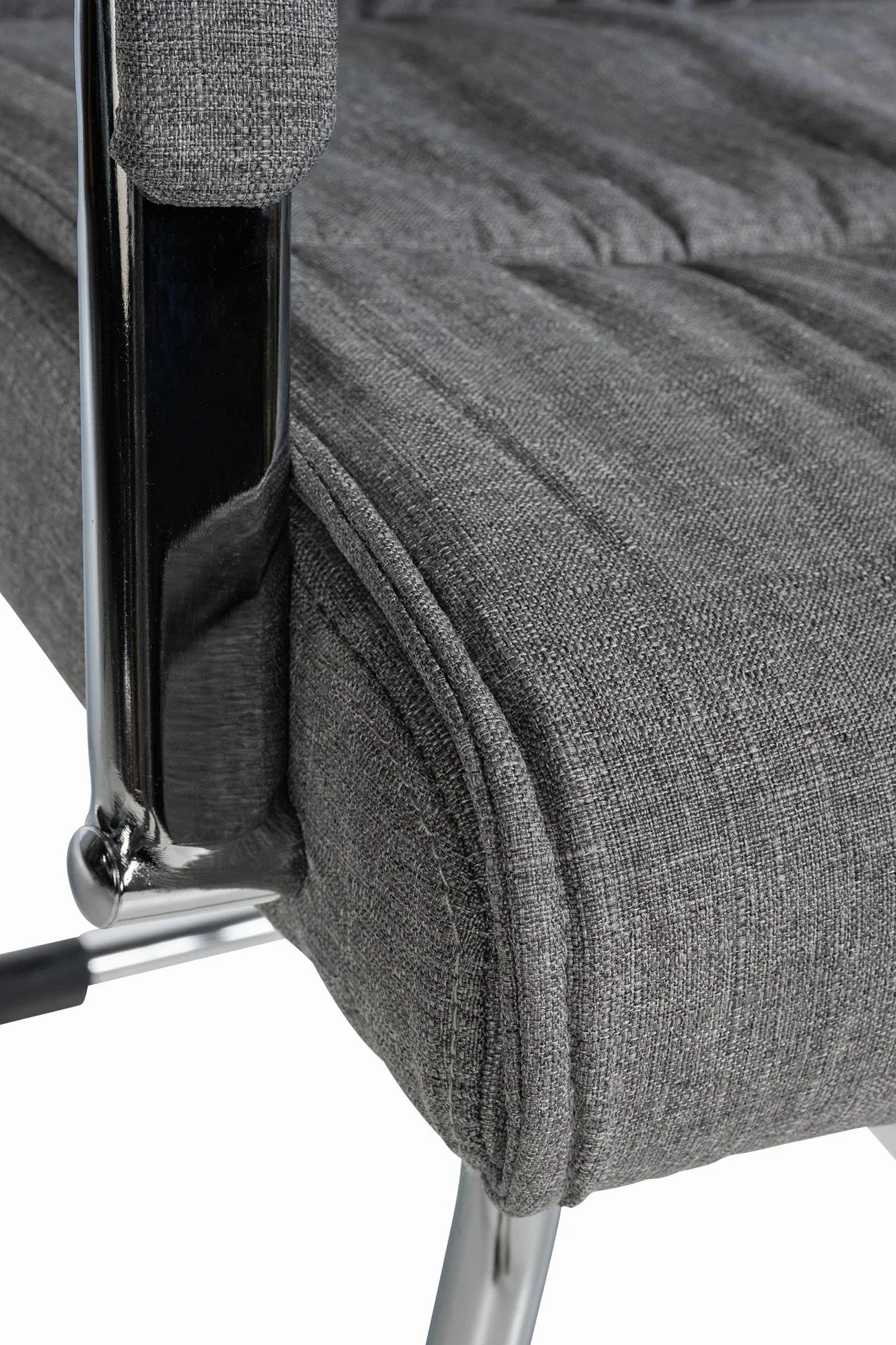 CLP Silla De Reuniones Estilo Cantilever Sievert Tapizada En Tela I Silla De Conferencias con Reposabrazos, Color:Gris Claro