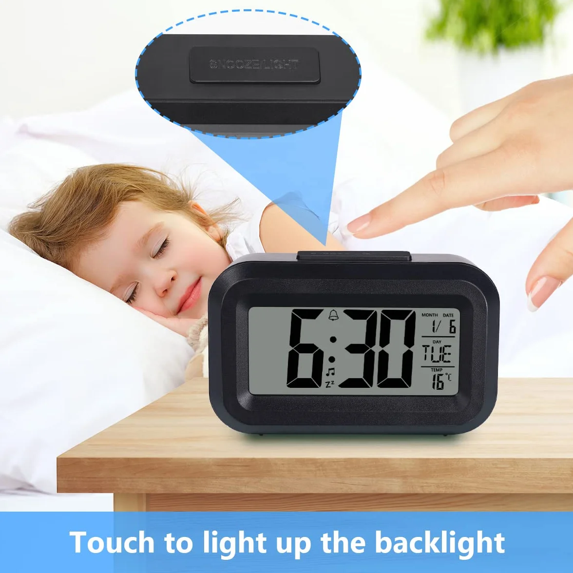 Vicloon Reloj Inteligente de Cabecera, Despertador Digital 12/24H con Retroiluminación LCD