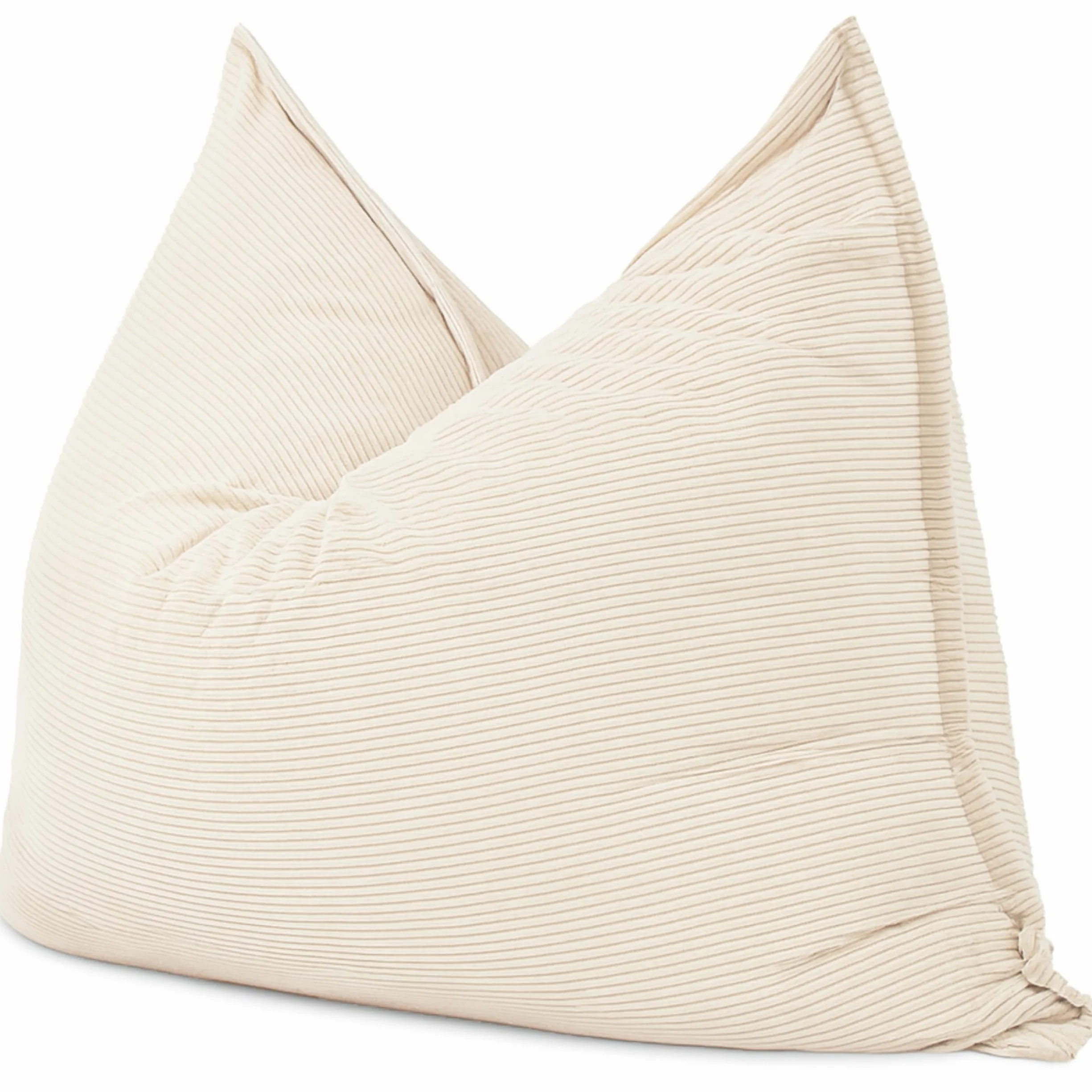 bananair - Puff Gigante de Pana Ancho - Suave y Confortable - Puff Cama con Relleno de Espuma Incluido, Óptimo Apoyo para la Espalda - Bean Bag, Sofa Puff XXL Muy Cómodo (180 x 140 cm, Blanco Roto)