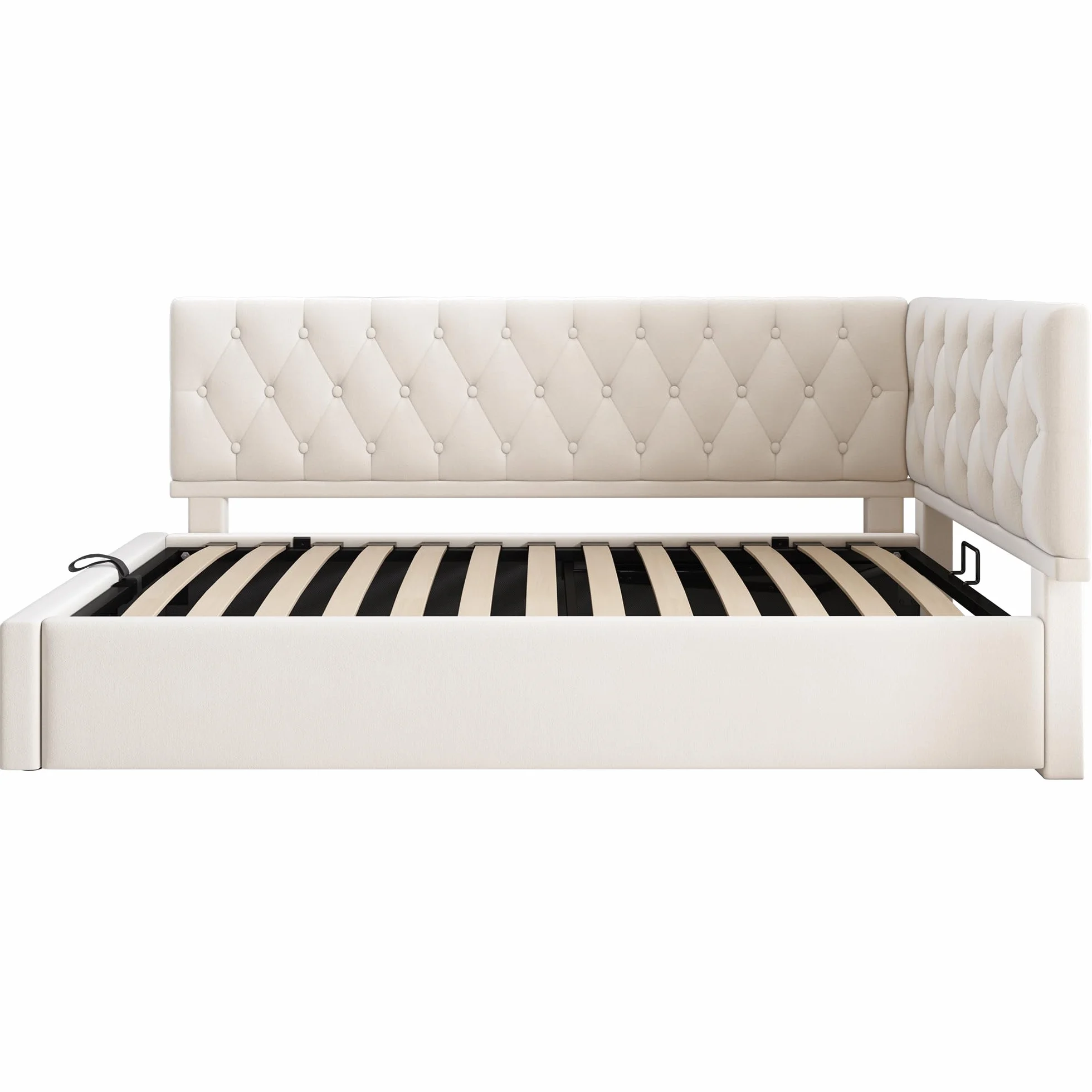 MURUL Cama tapizada, cama de día 90 x 200 cm, sofá cama con almacenamiento hidráulico, cama infantil, cama juvenil, estructura de cama con somier de madera, terciopelo, sin colchón.