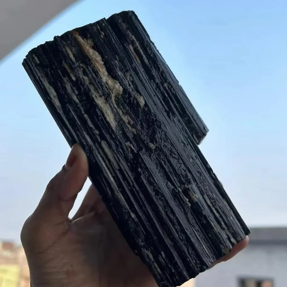 1 Pieza de 130-160 g Piedra turmalina Negra Gran tamaño en Bruto for decoración del hogar