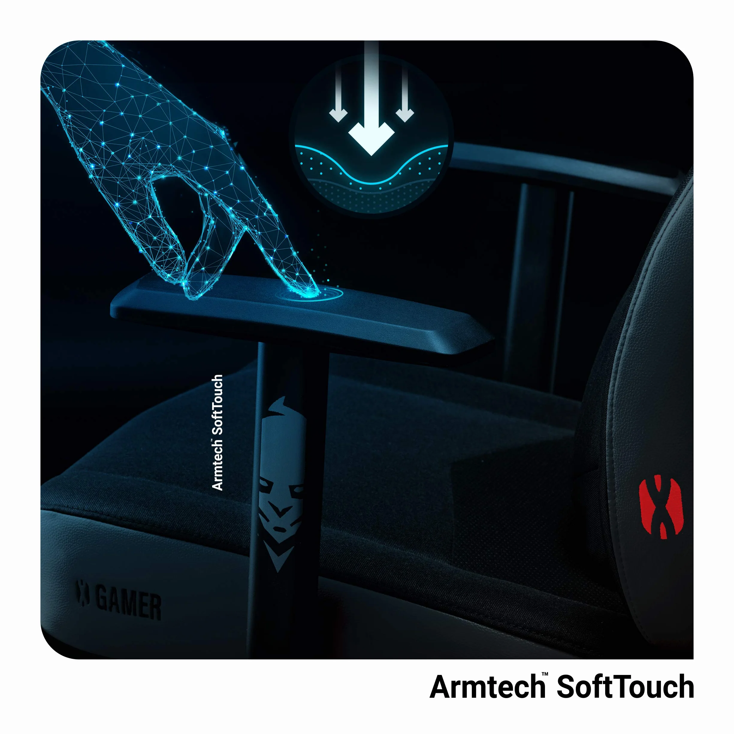 Diablo X-Gamer 2.0 Silla Gaming Gamer de Oficina Tela Diseño Ergonómico Cojín Lumbar Apoyabrazos Cómodos (Negro-Negro)