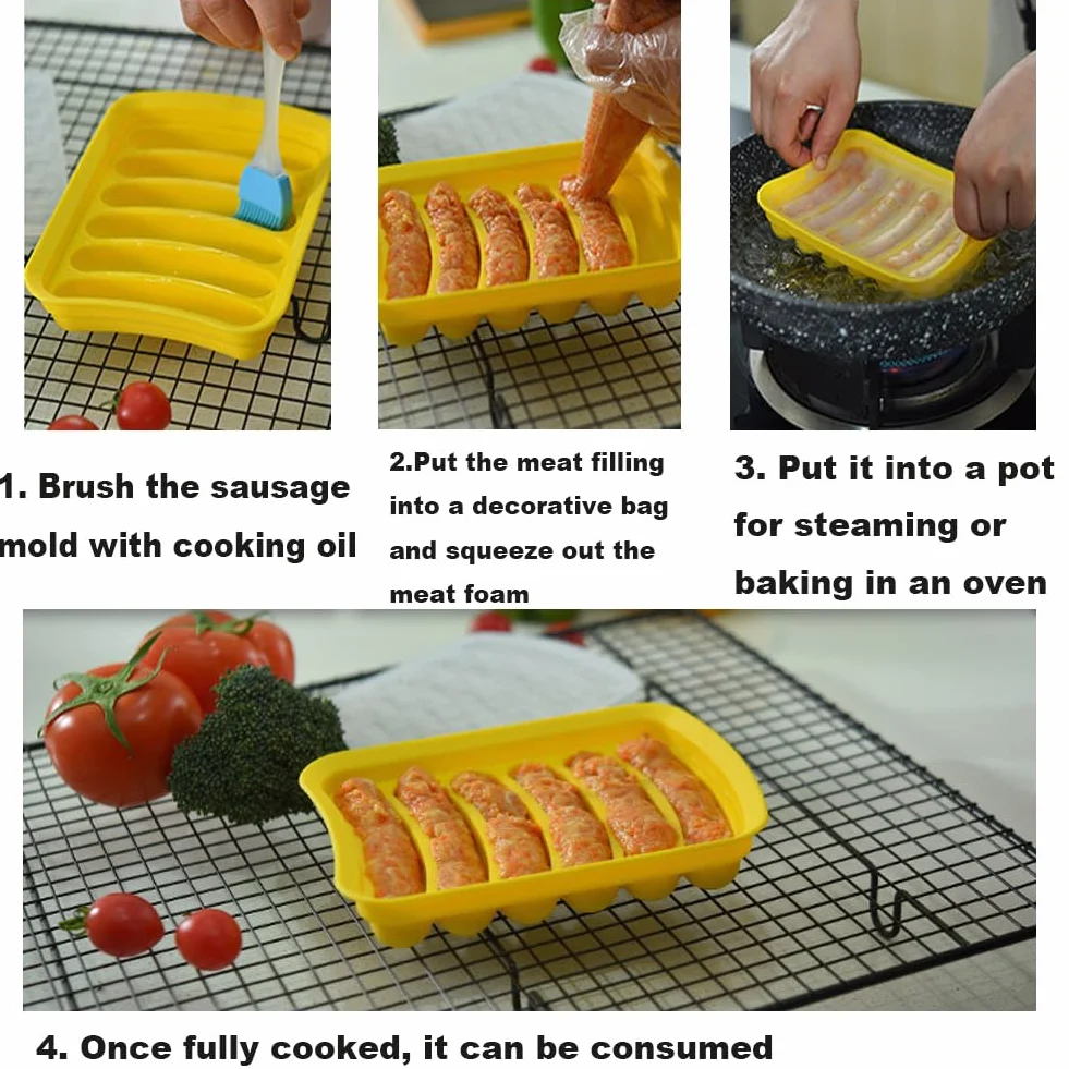 Molde de Silicona Para Perros Calientes y Salchicha - Decoración Hot Dog, Perrito Caliente, Jamón
