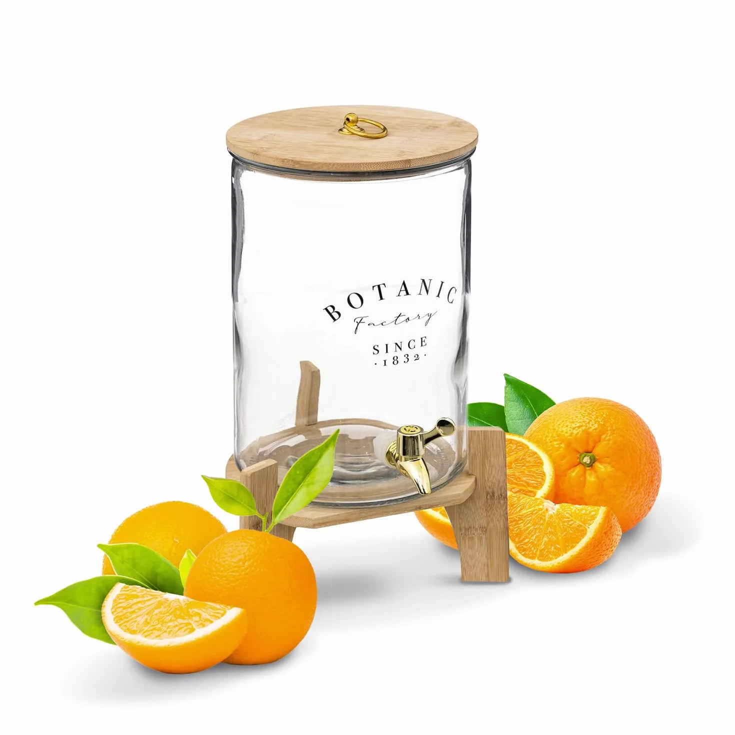 Dispensador multifunción de 8 l con soporte de bambú – Ideal para fiestas, refrescos y uso doméstico – Versátil para bebidas y detergentes