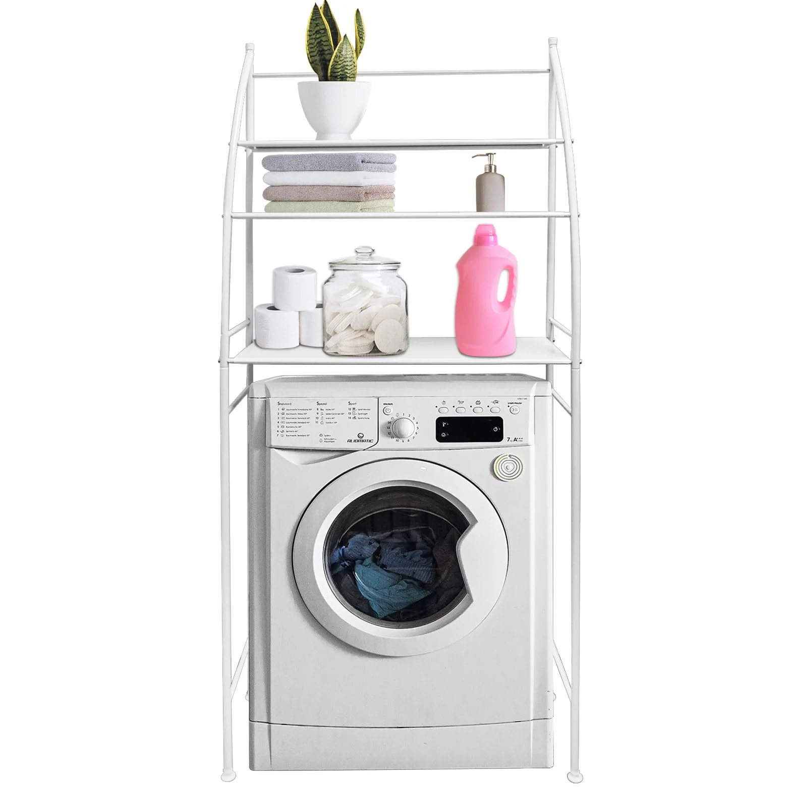 Estantería sobre Inodoro de Metal 3 baldas para Baño Organizador Vertical Compacto