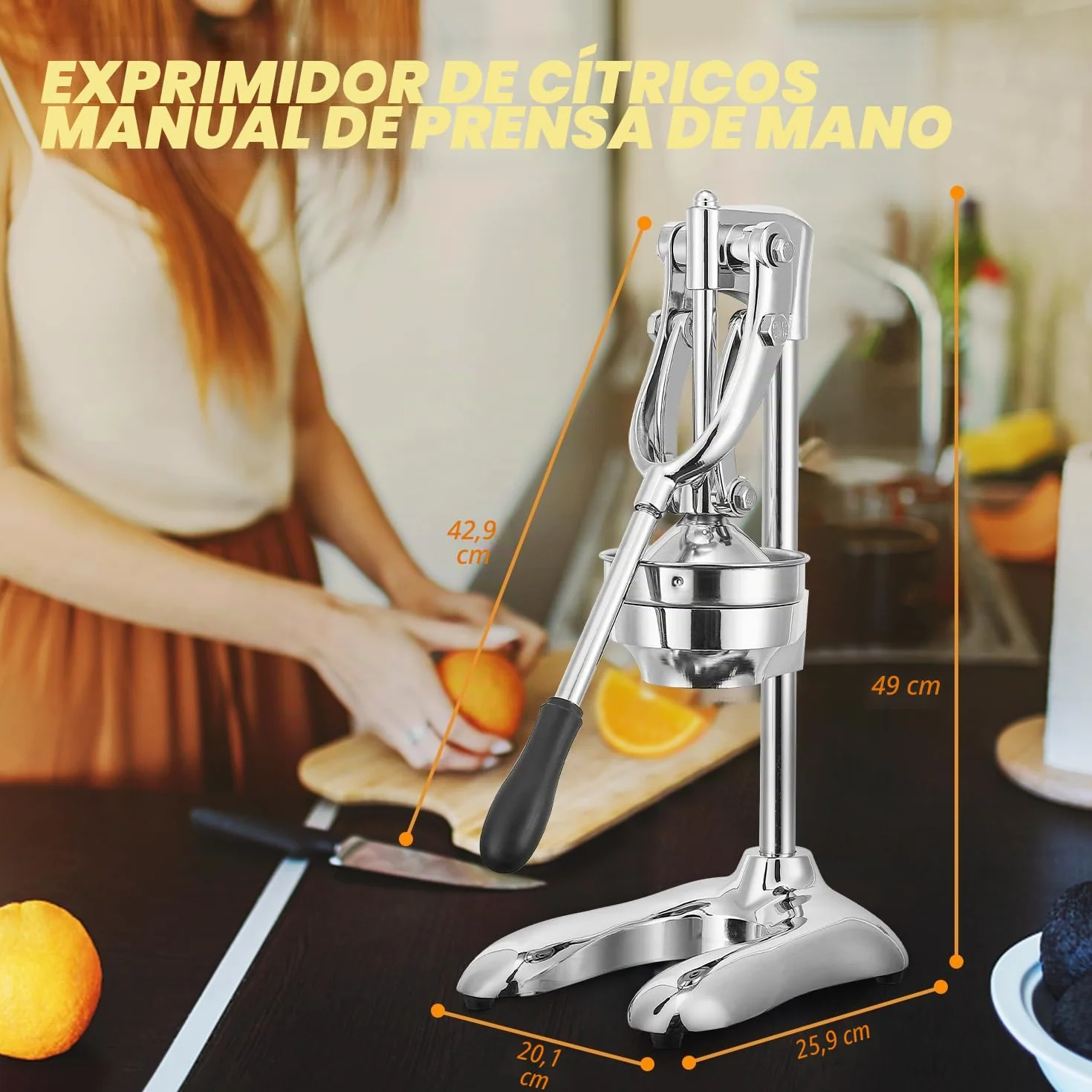 Exprimidor De Cítricos Manual Comercial De Doble Modo Moongiantgo, Prensa Ergonómica Para Naranjas, Limones Y Sandías