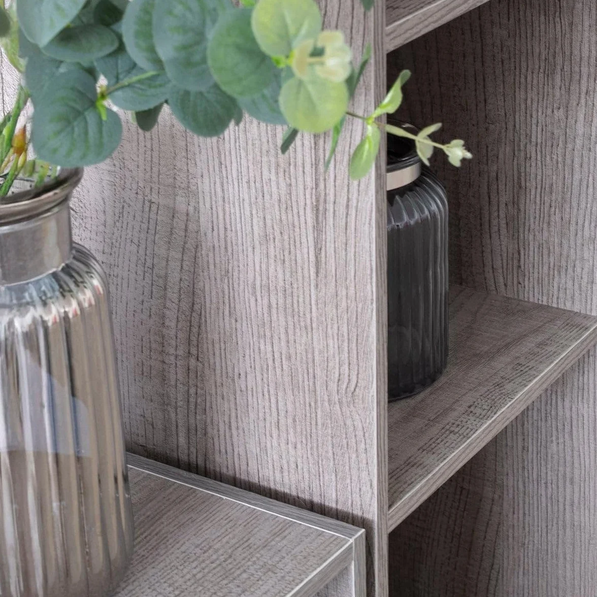 LOLAhome Estantería Cubo de Madera 4 Estantes 106 cm Gris