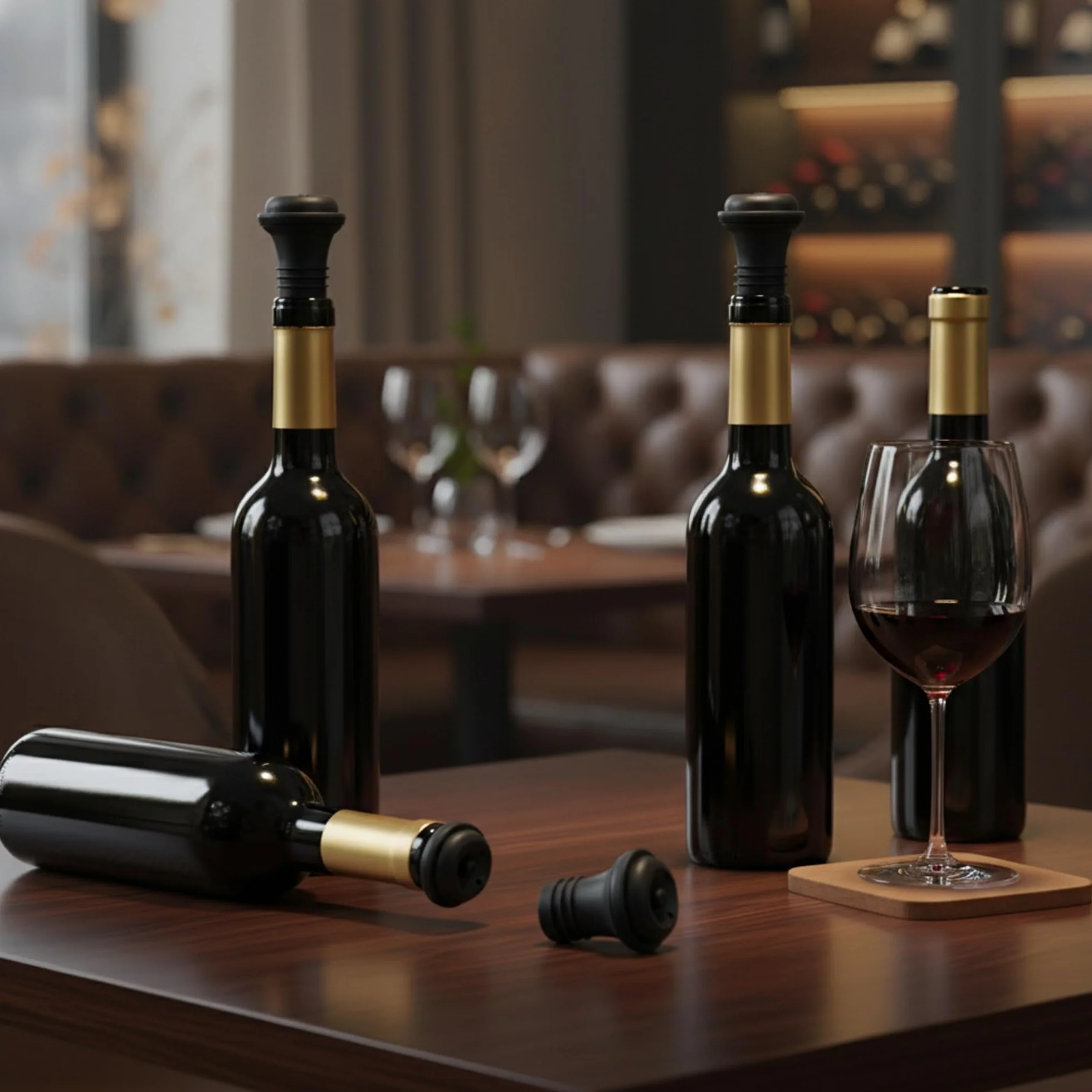 Jata HVIN2215 Tapón Vino Silicona Set 4 - Cierre Hermético Reutilizable