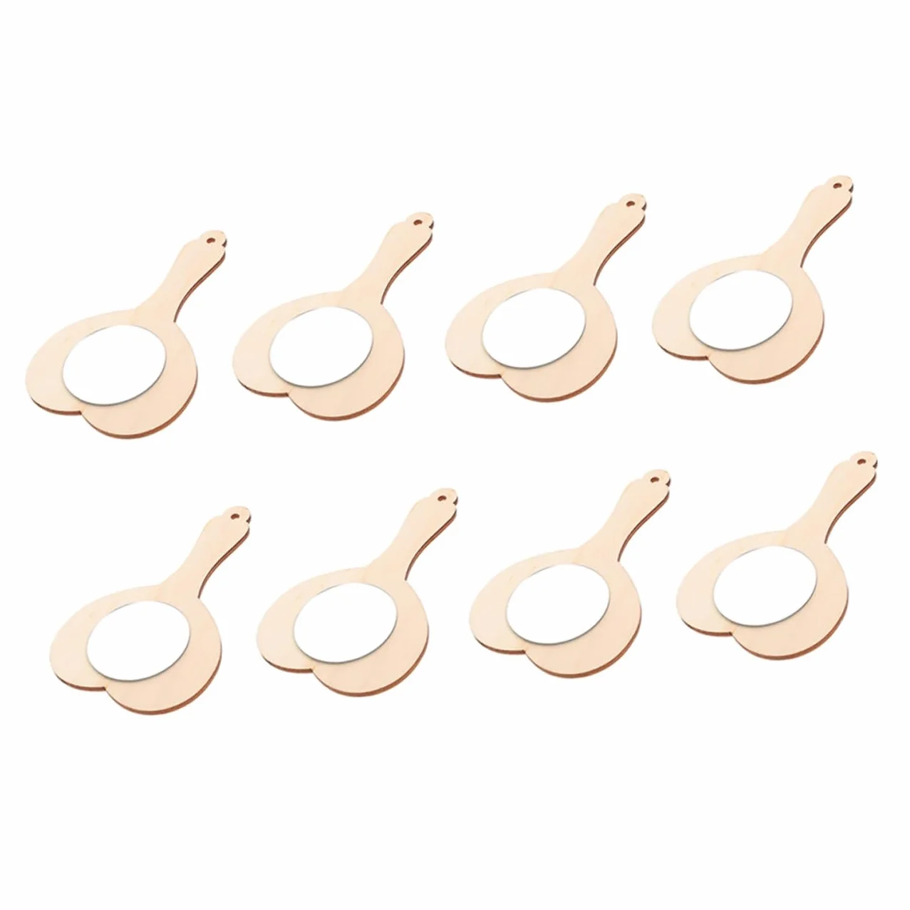 BESTonZON 8 Espejos de Madera en Forma de Niños, Mini Espejo sin Terminar para DIY, Material Madera y Vidrio, Adecuado para Mesa de Tocador y Manualidades