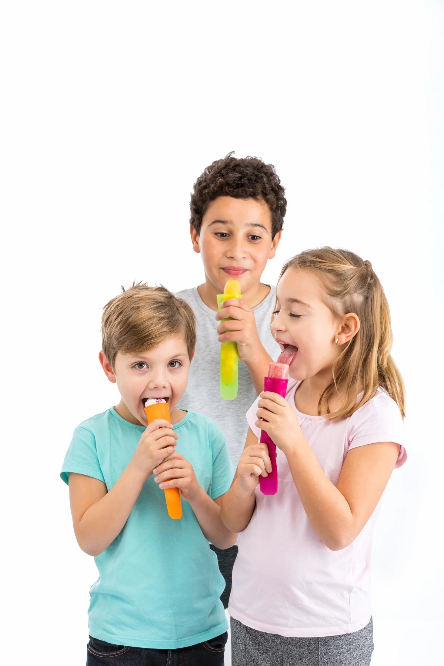 Lékué Ice Pop moldes de helado de tubo silicona platino 4x4,8x20,2 cm multicolor