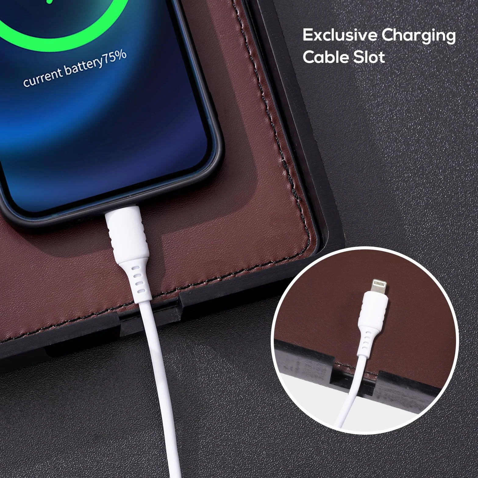 Procase Bandeja de Madera con cojín de Cuero removible para Hombres, Organizador EDC para mesita de Noche, recibidor, Dormitorio, Plato de Almacenamiento para Joyas, Llaves, Perfume, Reloj - Negro