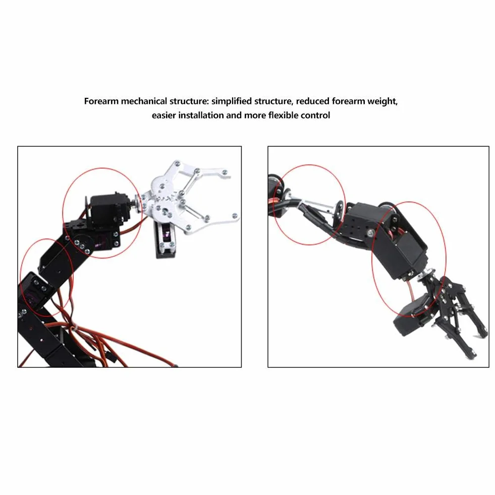 Kit De Garra De Abrazadera De Brazo Mecánico De Robot, 6 Piezas De 6DOF Robot Kit De Garra De Abrazadera De Brazo Mecánico DOF Manipulador Piezas De Robot Industrial