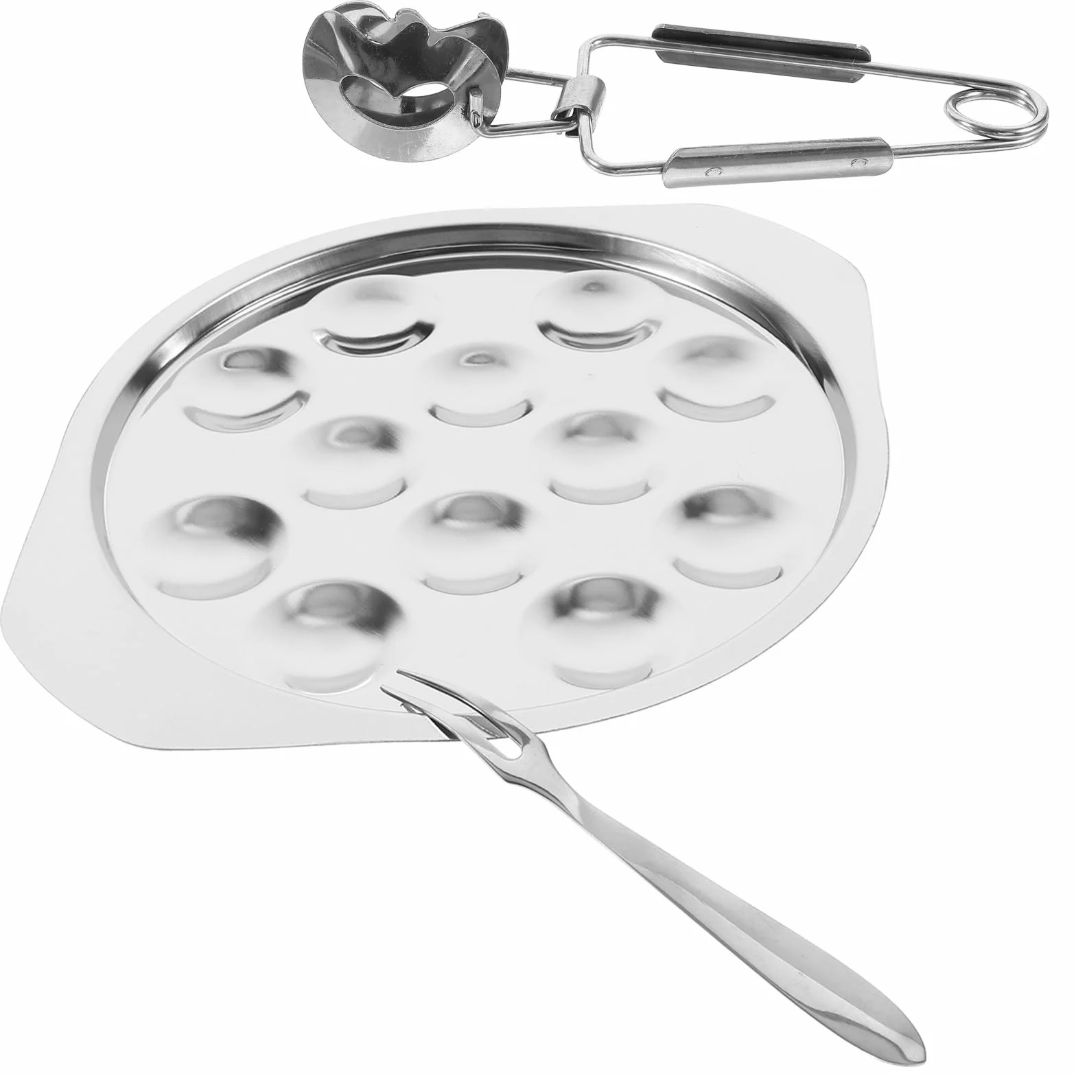 SHINEOFI Plato para Mariscos de Acero Inoxidable 12 Compartimentos Bandeja para Caracoles y Aperitivos Resistente y Apto para Horno Adecuado para Uso Doméstico y Restaurantes