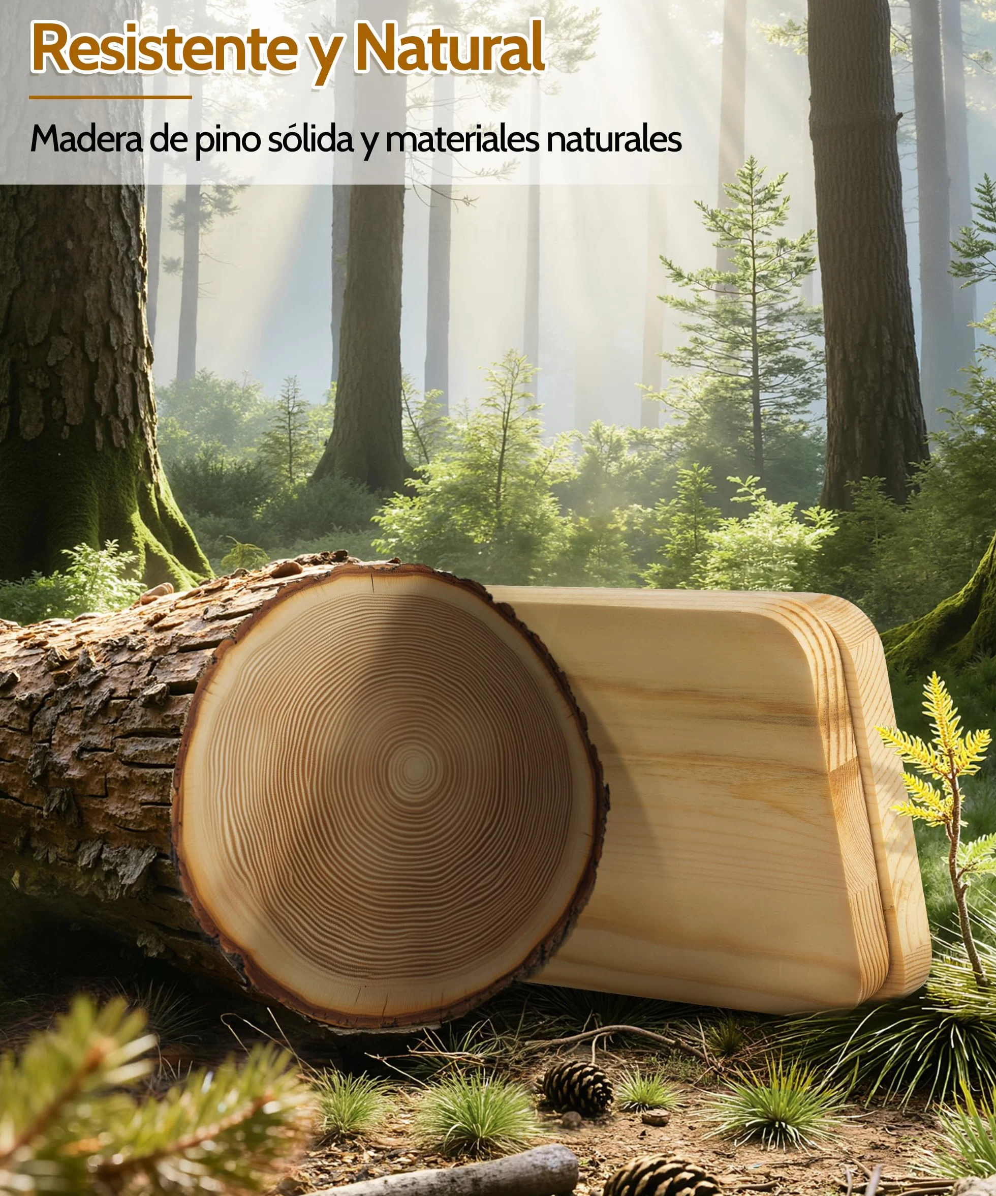 SUMGAR Estantería de Pared 3 Niveles Pino Macizo 50 cm Negro y Madera