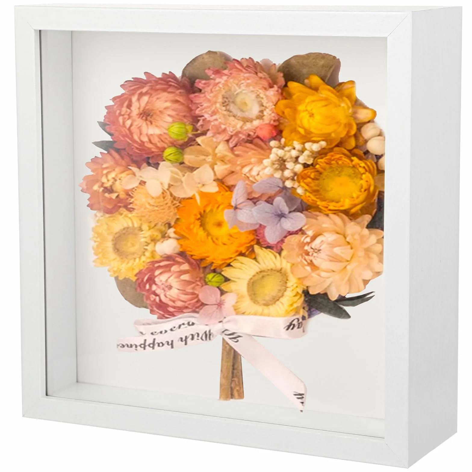 Marco de Fotos 3D Madera 20x20 para Rellenar, Marcos con Profundidad para Cuadros y Recuerdos