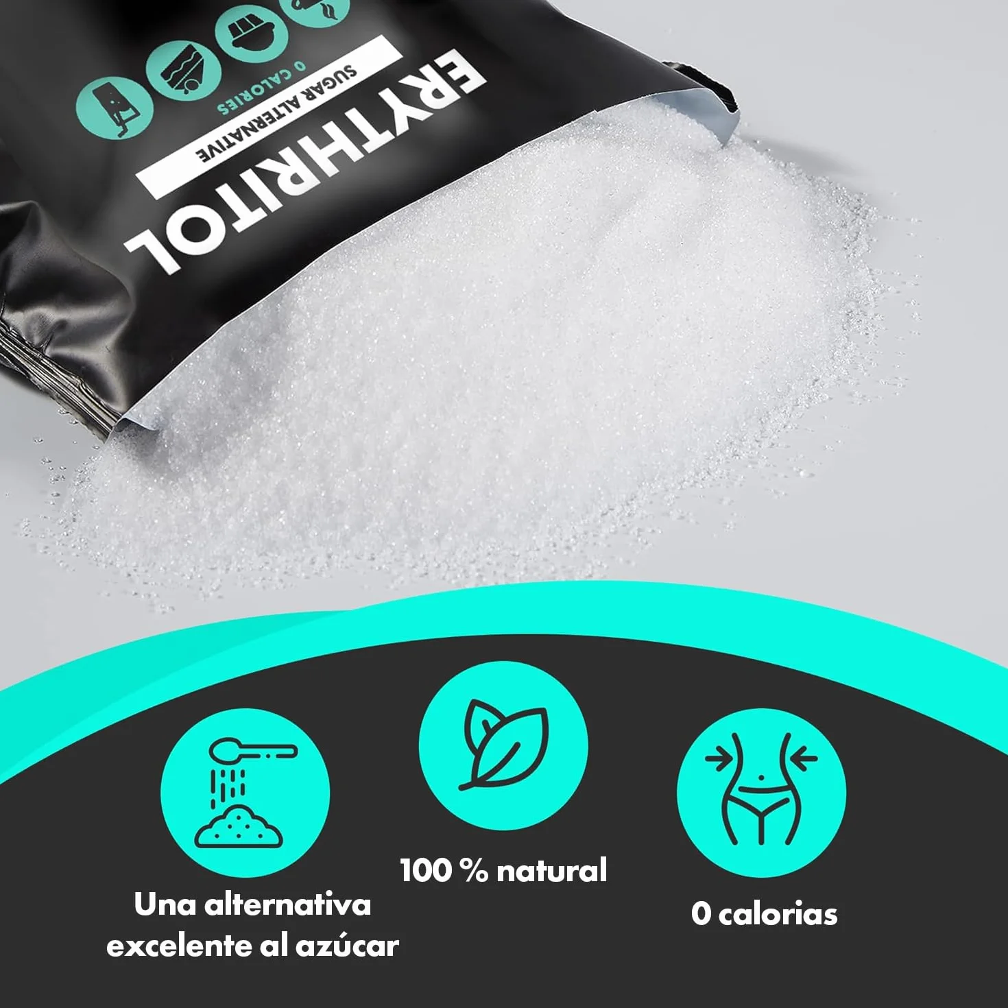 Nature Diet Eritritol 2 x 1000 g Edulcorante natural Cero calorías