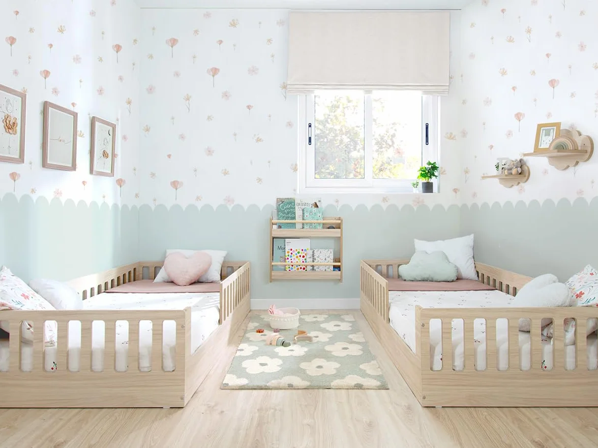 Bainba Cama Montessori BARROTES Creta 90x190 cm (Entrada Izquierda)