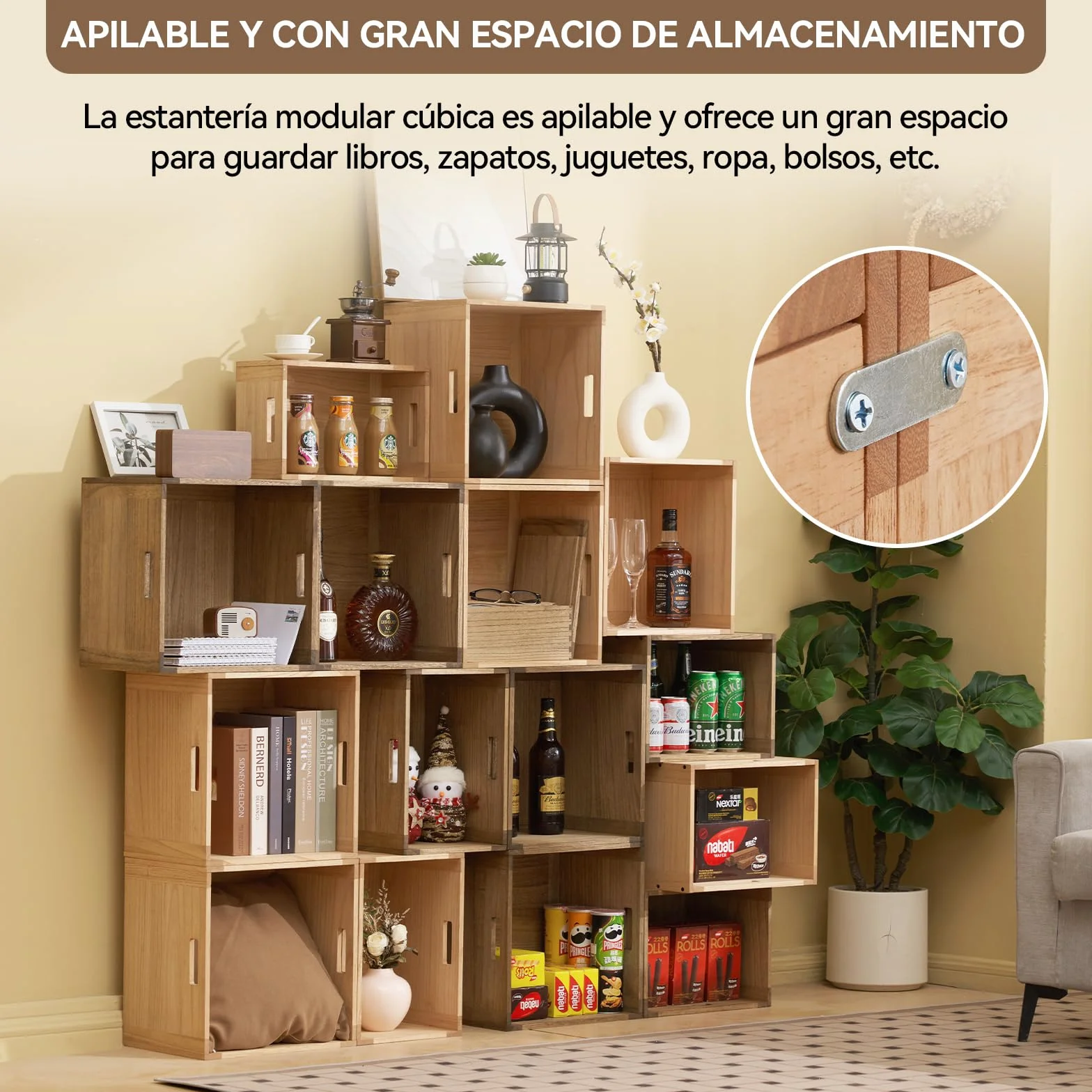 KIRIGEN Cubo de almacenamiento modular abierto F26-DBR