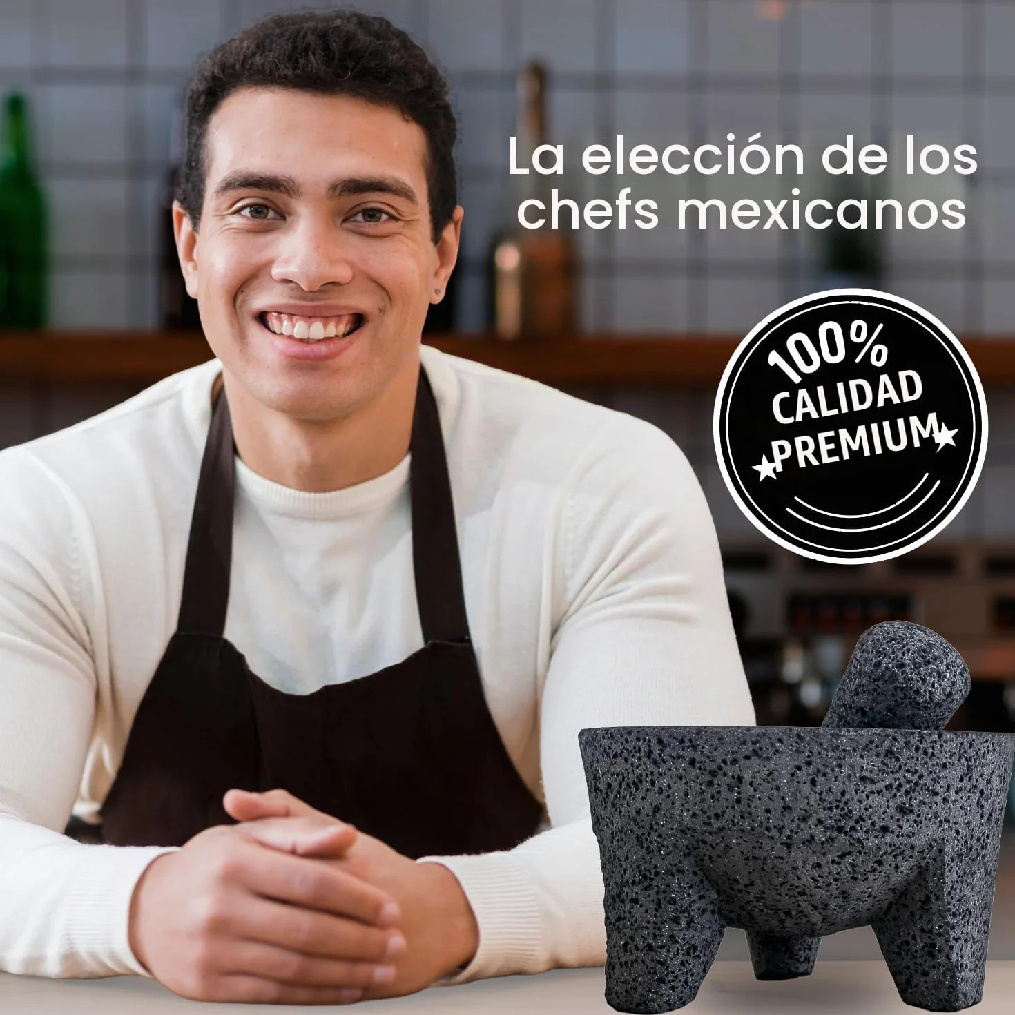 El cuenco original Molcajete Mexicano hecho a mano de auténtica roca de lava en México, molcajete de piedra volcánica, mortero volcánico mexicano, auténtica roca de lava