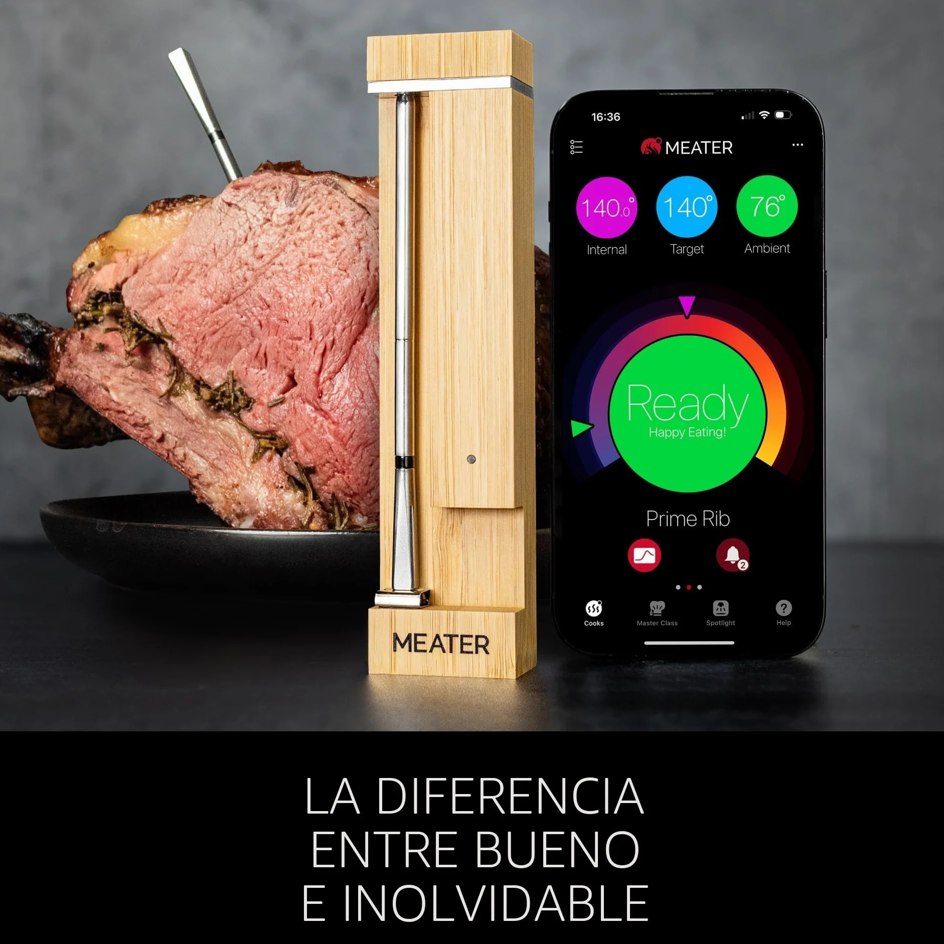 MEATER Pro / 2 Plus: el termómetro inteligente para carne de próxima generación, resistente al calor hasta 550 °C, alto alcance, 100% impermeable, tecnología multisensor, para cocina y barbacoa