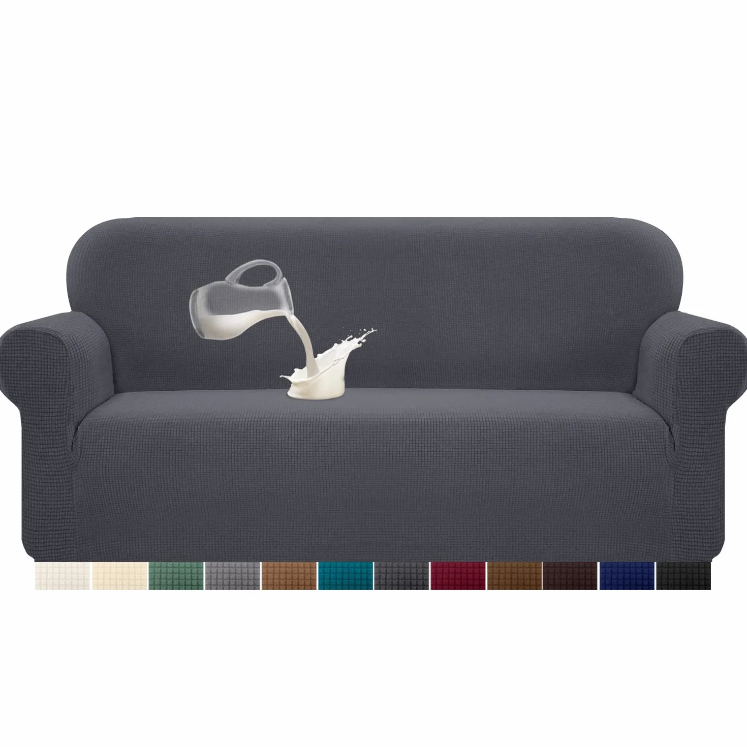 Granbest Funda de sofá elástica 3 plazas Gris