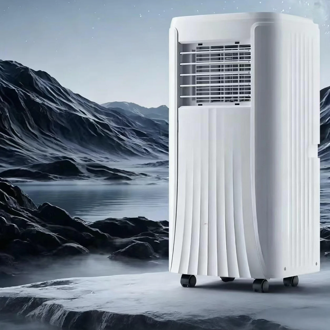 Aire acondicionado portátil de 9000 BTU, refrigeración 3 en 1 de bajo consumo, unidad de deshumidificación con control remoto y diseño silencioso para habitaciones de hasta 28 m²