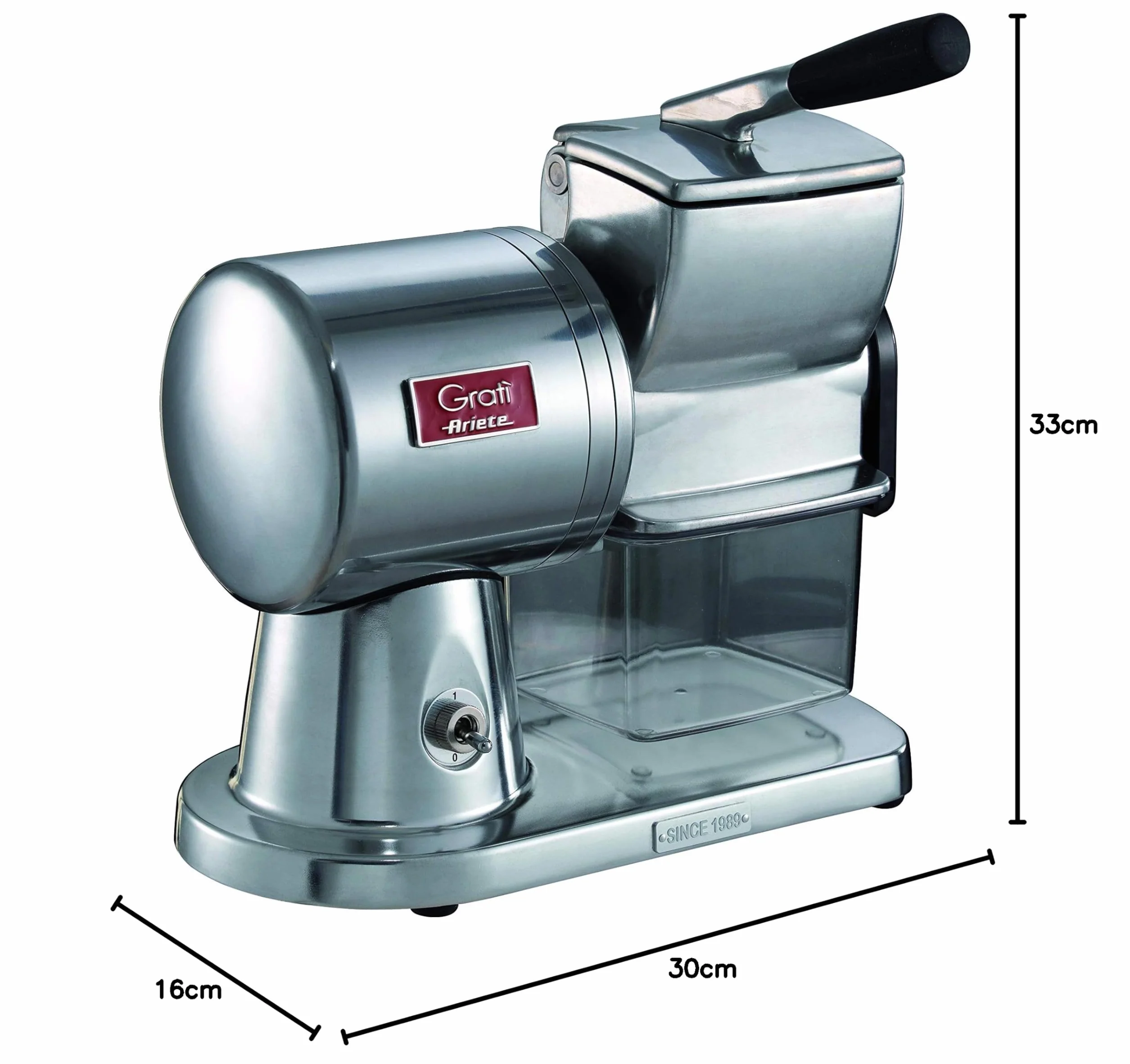 Ariete Gratì Superior 449 - Rallador Eléctrico Profesional | Cuerpo de Aluminio Fundido, Rodillo Inoxidable | para Queso, Pan Duro, Frutos Secos y Chocolate