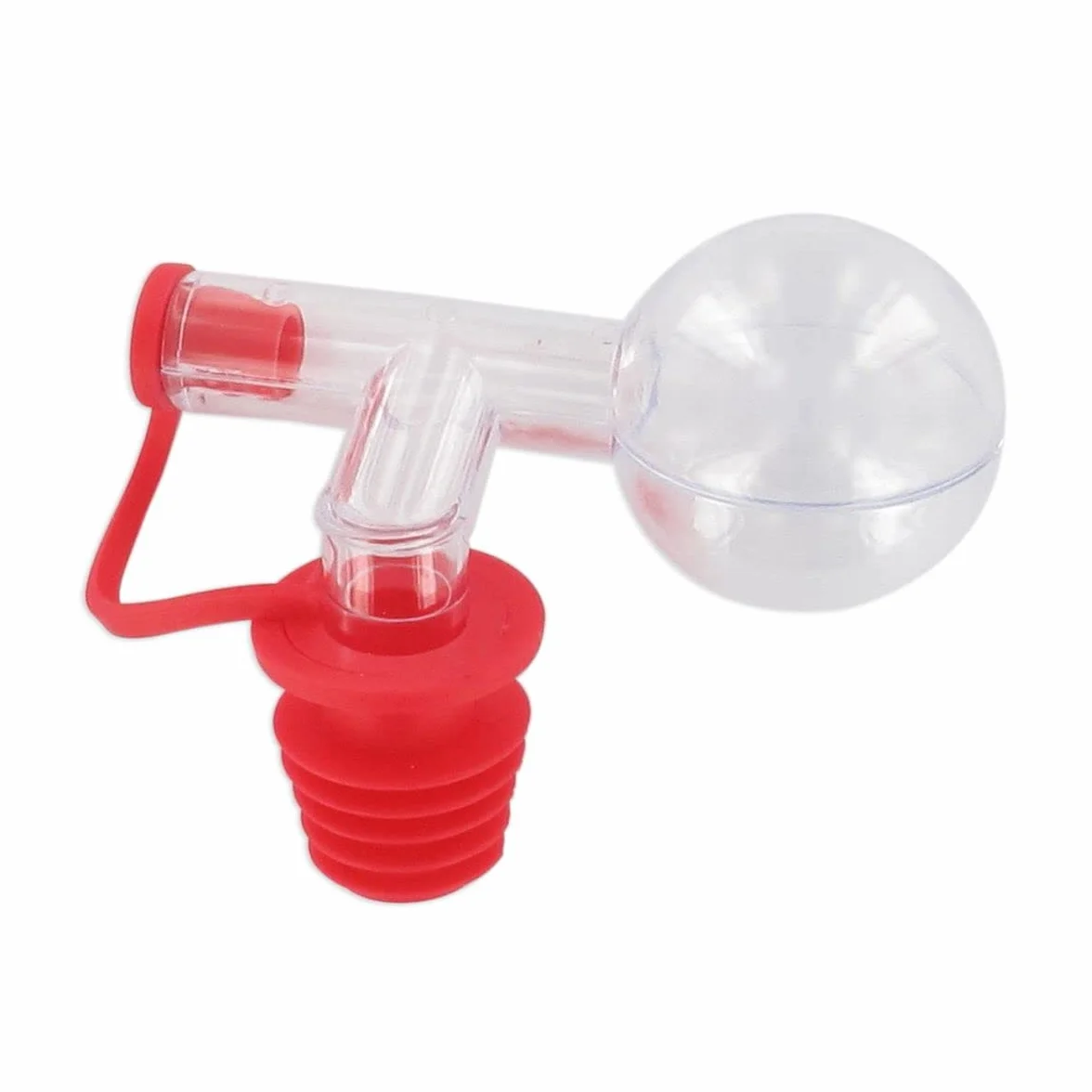 Fackelmann Dosificador de Alcohol con Boquilla, Tapón 2,5 cl, Plástico, Rojo, 9x7 cm