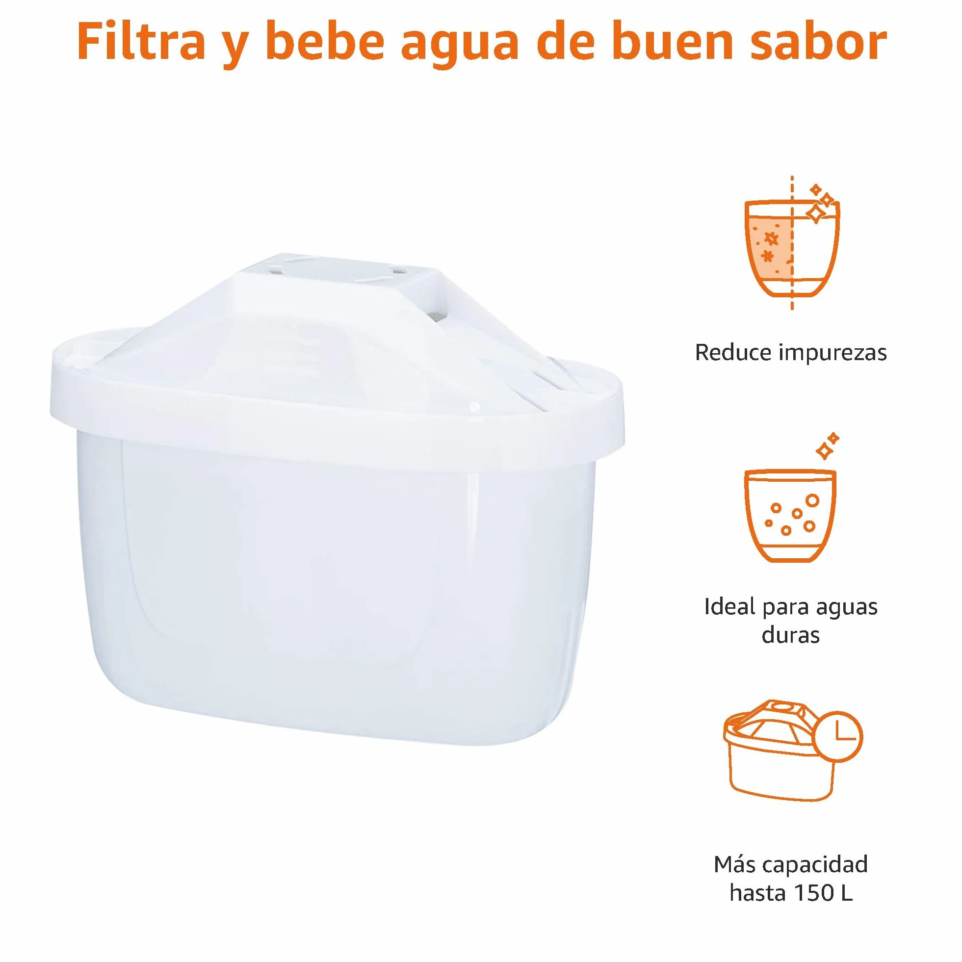Amazon Basics Cartuchos filtrantes de Agua, 6 Unidad, Compatibles con BRITA PerfectFit