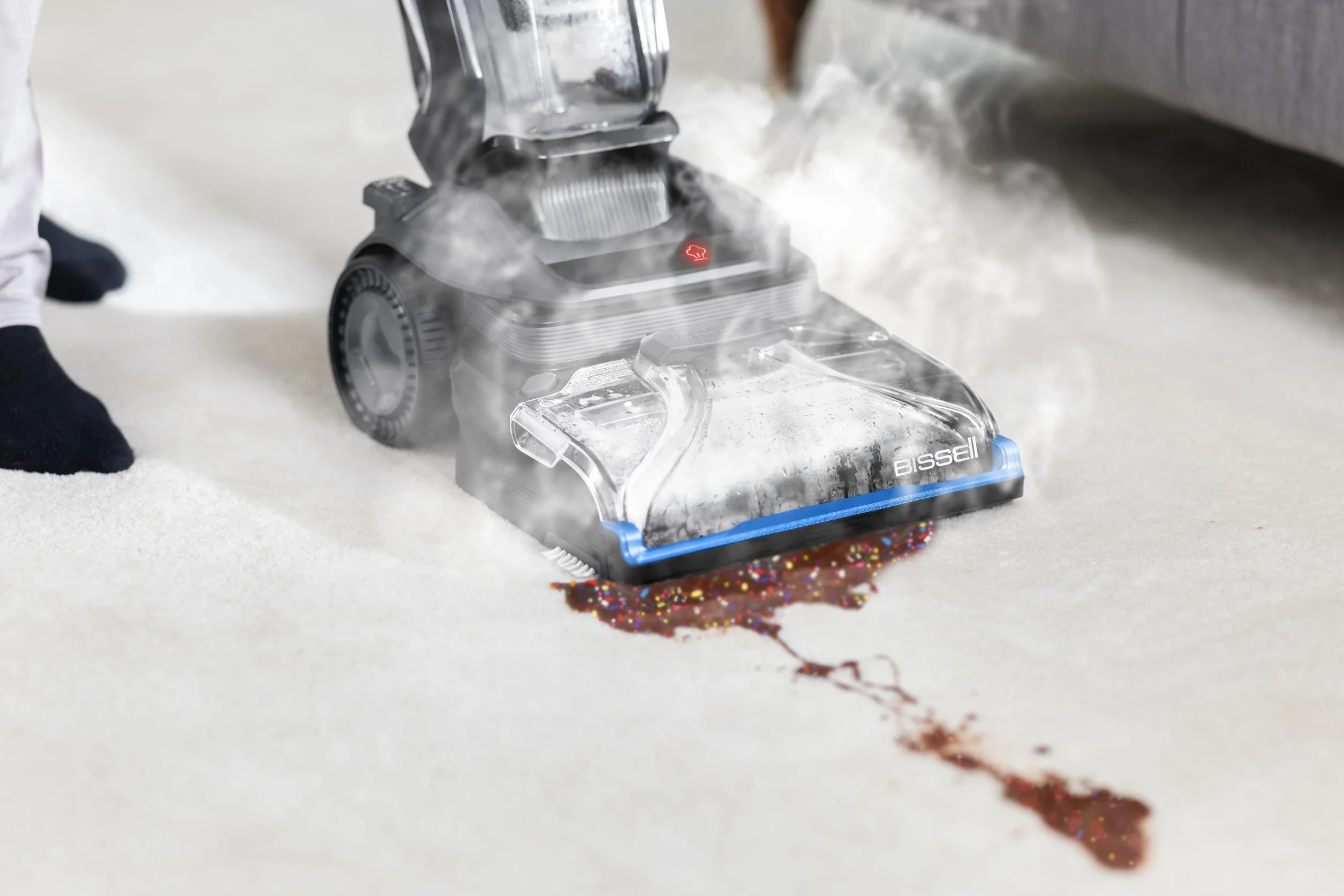 BISSELL Revolution HydroSteam Aspiradora de Agua Tapicería, Lava Aspiradora con Pantalla LED, Maquina Limpiar Tapicerías con Tecnología HydroSteam, Limpiador a Vapor, Potente Motor de 1300W, 3670N