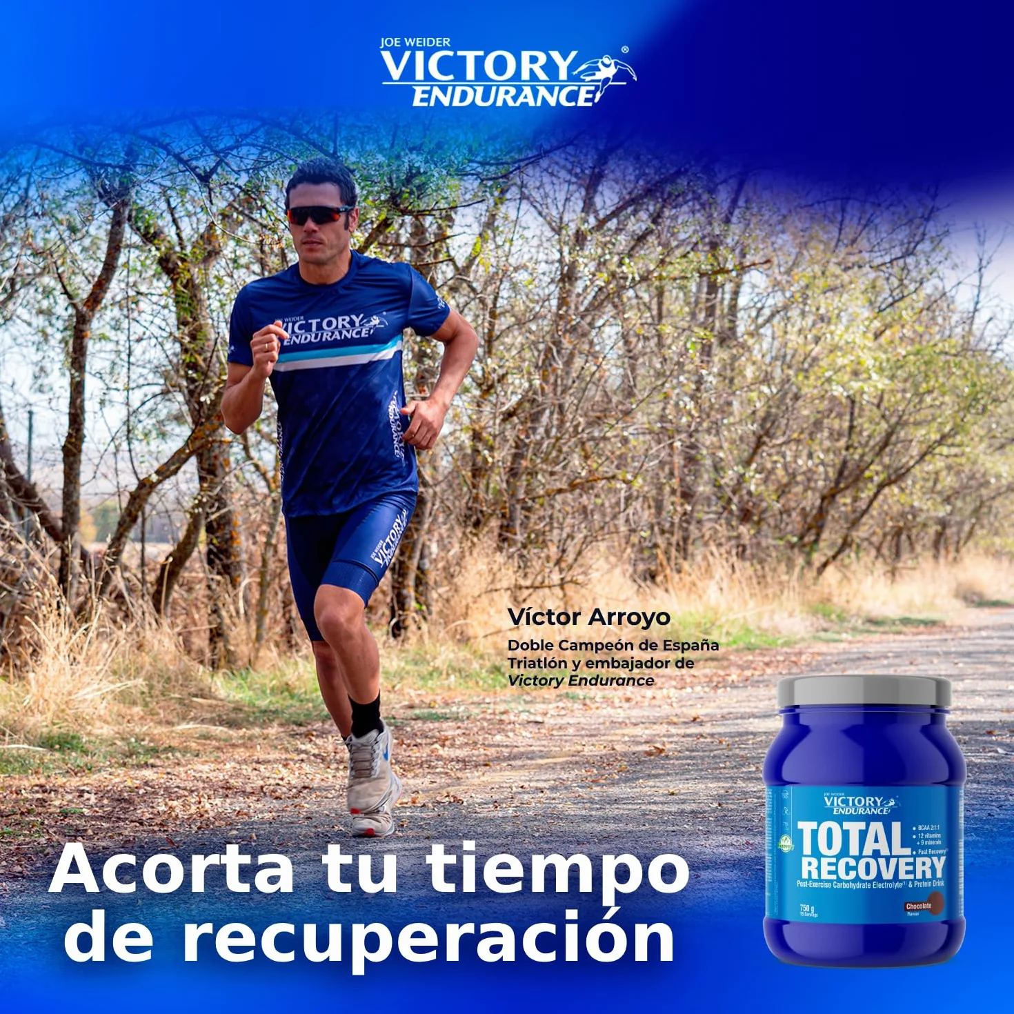 VICTORY ENDURANCE Total Recovery 750g Summer berries - Preparado Bebida Post-Entreno Carbohidratos Electrolitos Proteínas BCAA 2:1:1