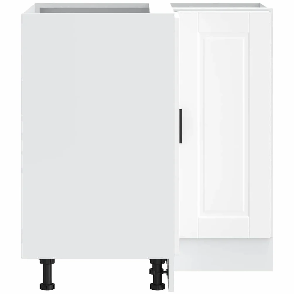 IKAYAA Mueble Esquinero Cocina, Armario de Esquina, Mueble Bajo de Cocina sin encimera 75.5 x 75.5 x 81.5 cm Blanco