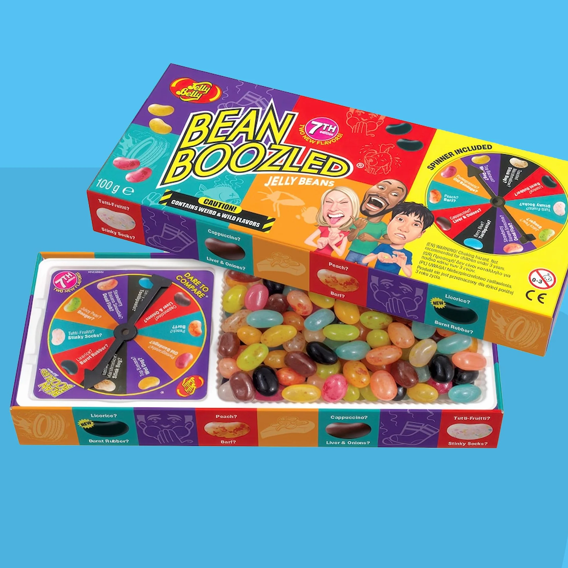 JELLY BELLY Bean Boozled 7ª edición, grajeas 20 sabores extravagantes y normales, 100g