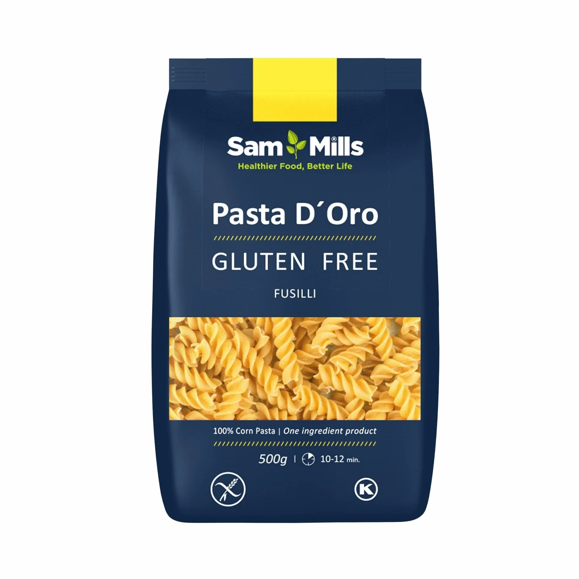 Sam Mills Fusilli Sin Gluten 500g 100% Harina de Maíz Vegano