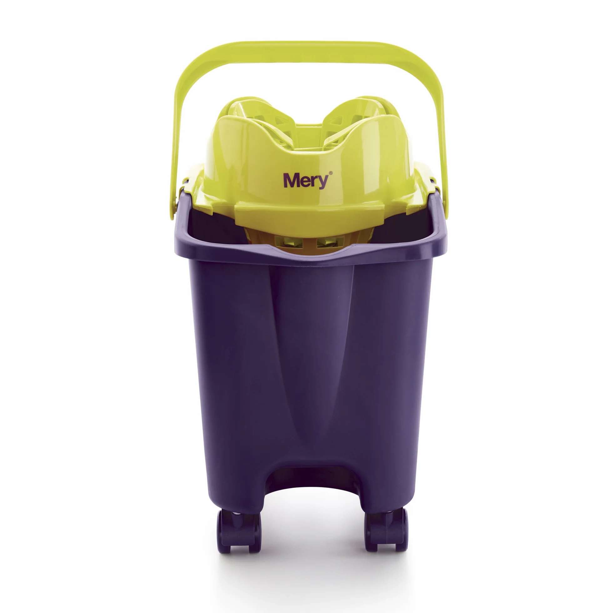 Cubo de fregona automático escurridor ecológico con ruedas morado 14L 38x25x39 cm