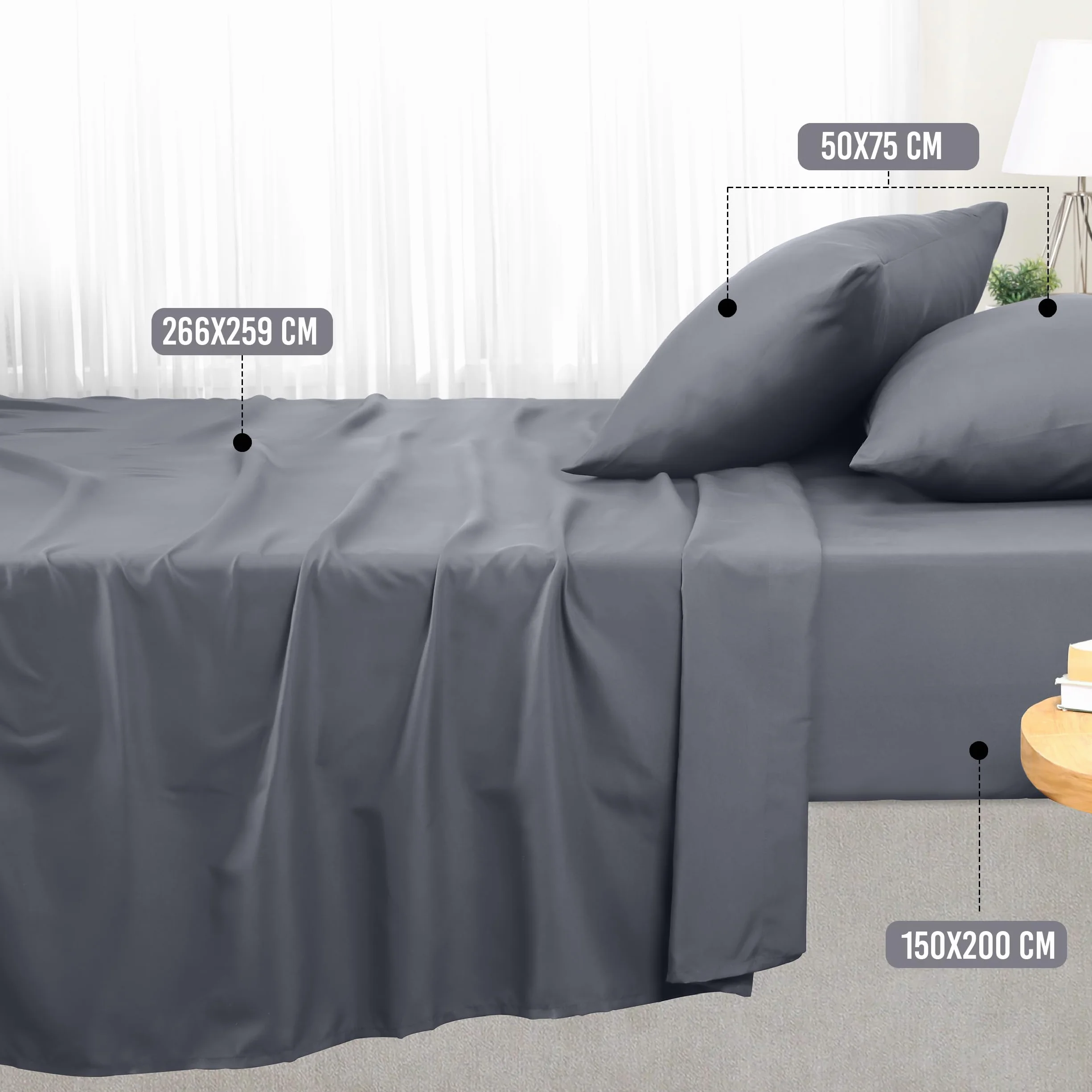 Utopia Bedding Juego de Sábanas 4 Piezas 150x200 Microfibra Cepillada Oeko-Tex - Sábana Bajera, Plana y 2 Fundas de Almohada