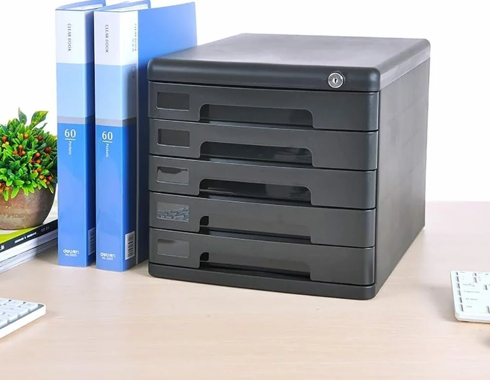 Caja de Documentos Archivador Gabinete de Almacenamiento de Archivos de plástico Varios Suministros de Oficina Gabinete de Datos Estantería