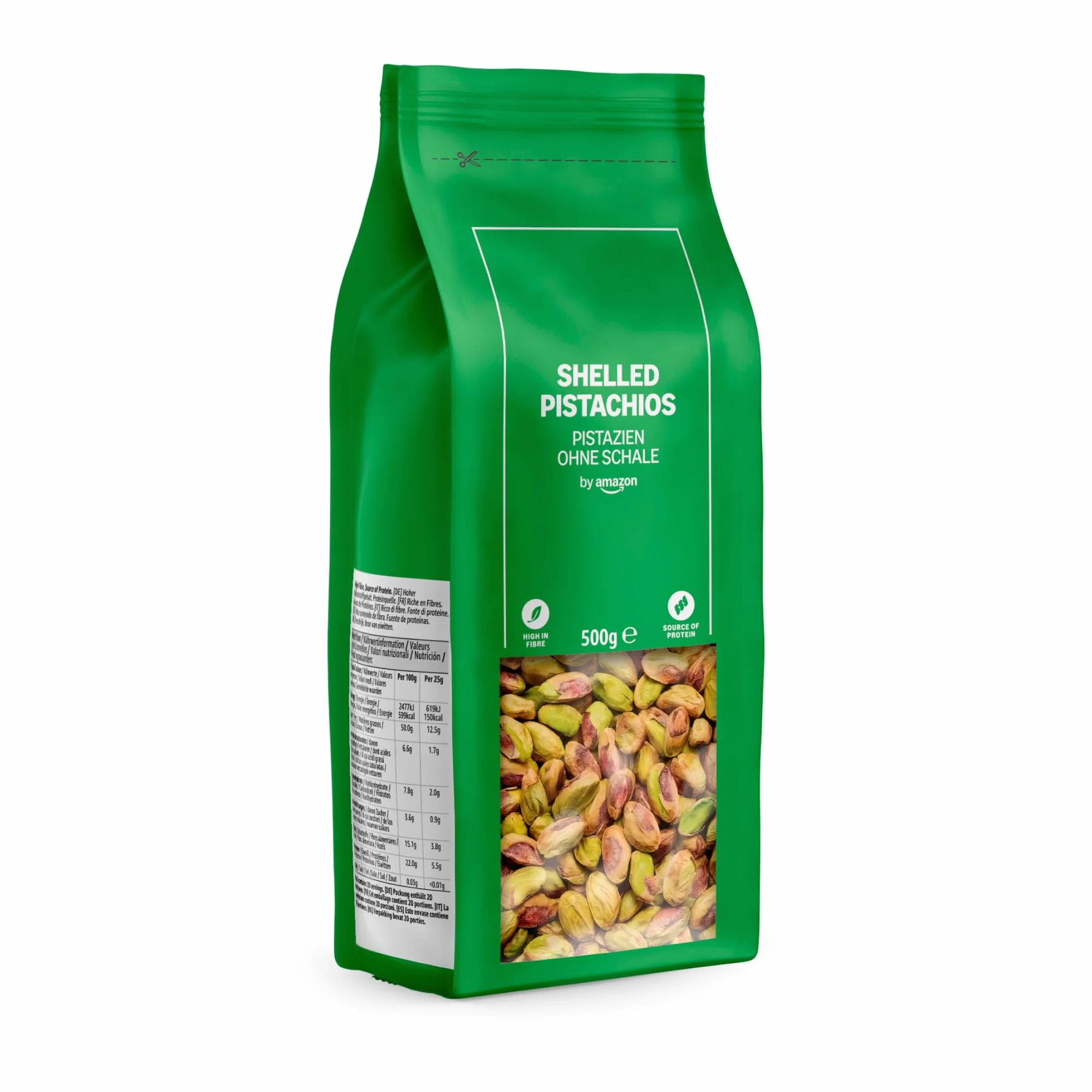 Pistachos sin cáscara by Amazon, 500 g