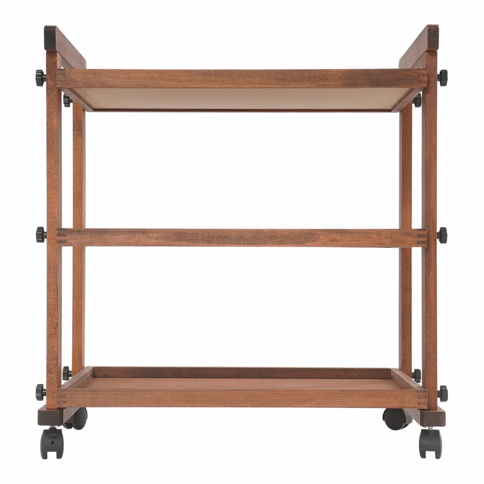 WooDerson Carro con ruedas, 3 niveles de madera, organizador de almacenamiento, carrito de madera para suministros de arte, carrito de almacenamiento multifuncional con ruedas y asas, capacidad de