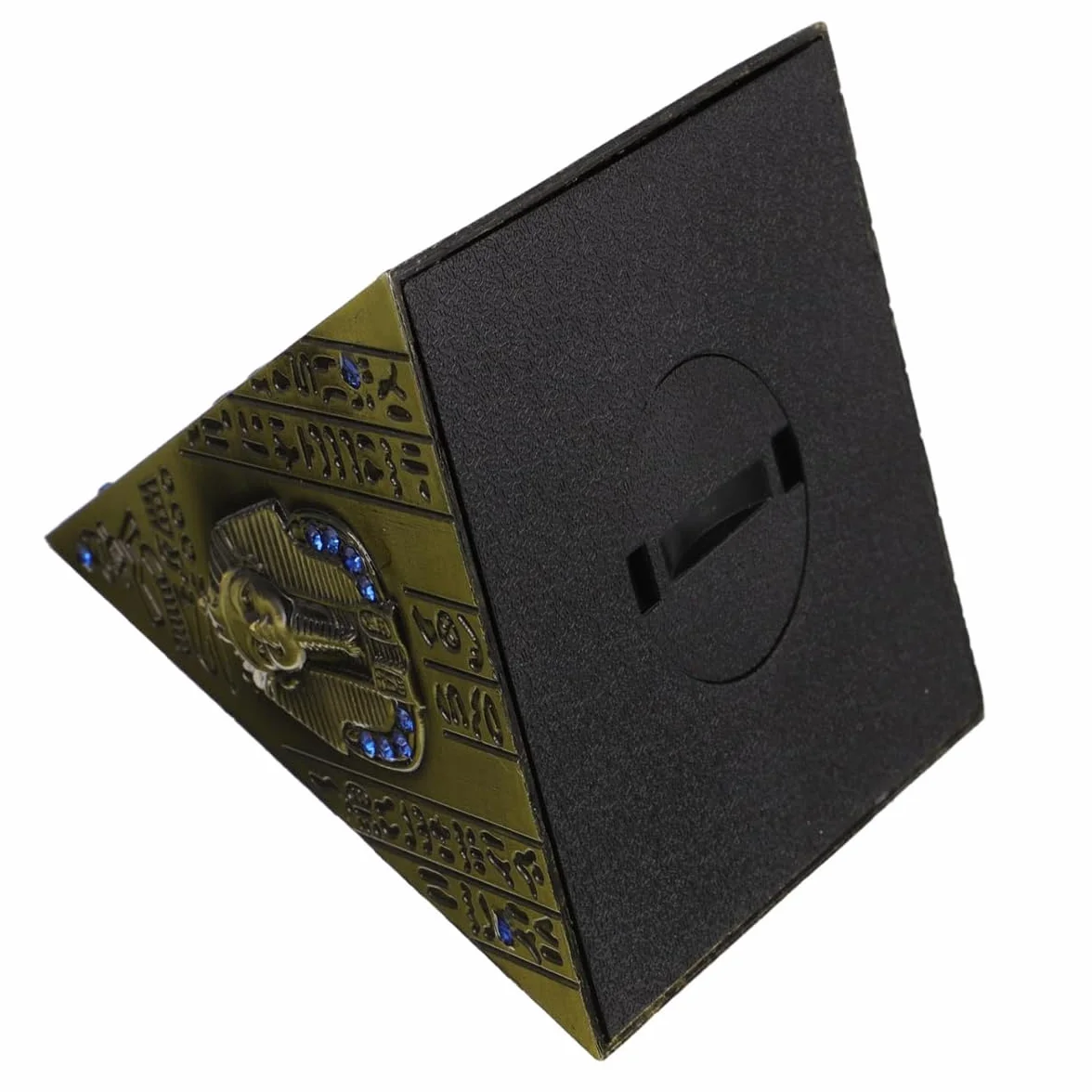 Alide Hucha piramidal creativa de metal, con forma de pirámide egipcia, estilo retro, para guardar monedas, 11 x 11 x 14,5 cm.