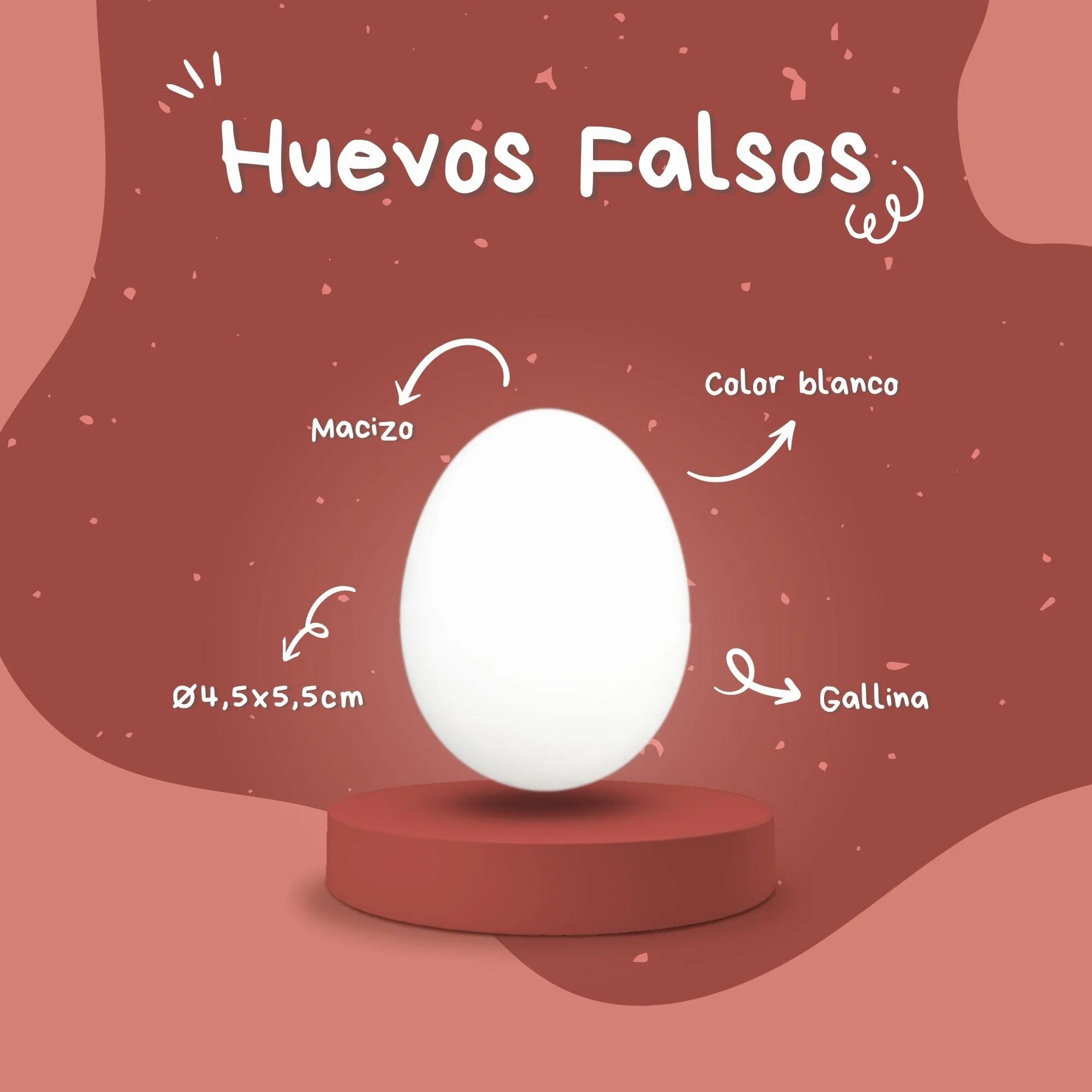 Huevo Falso Macizo de Gallina 6 Unidades FINCA CASAREJO